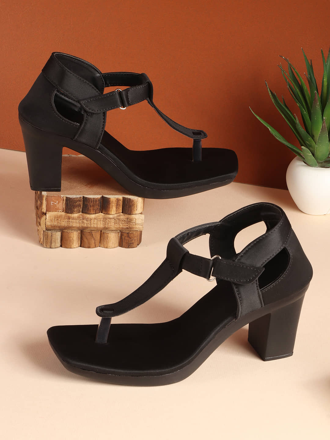 Sneakersvilla Black Women's Sandal Heels - Heels | Buy online on ZillyBuy