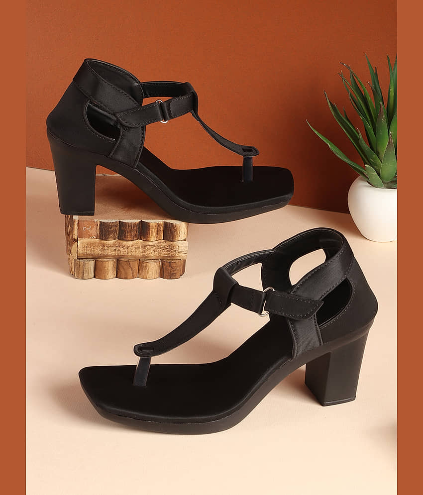Sneakersvilla Black Women's Sandal Heels - Heels | Buy online on ZillyBuy