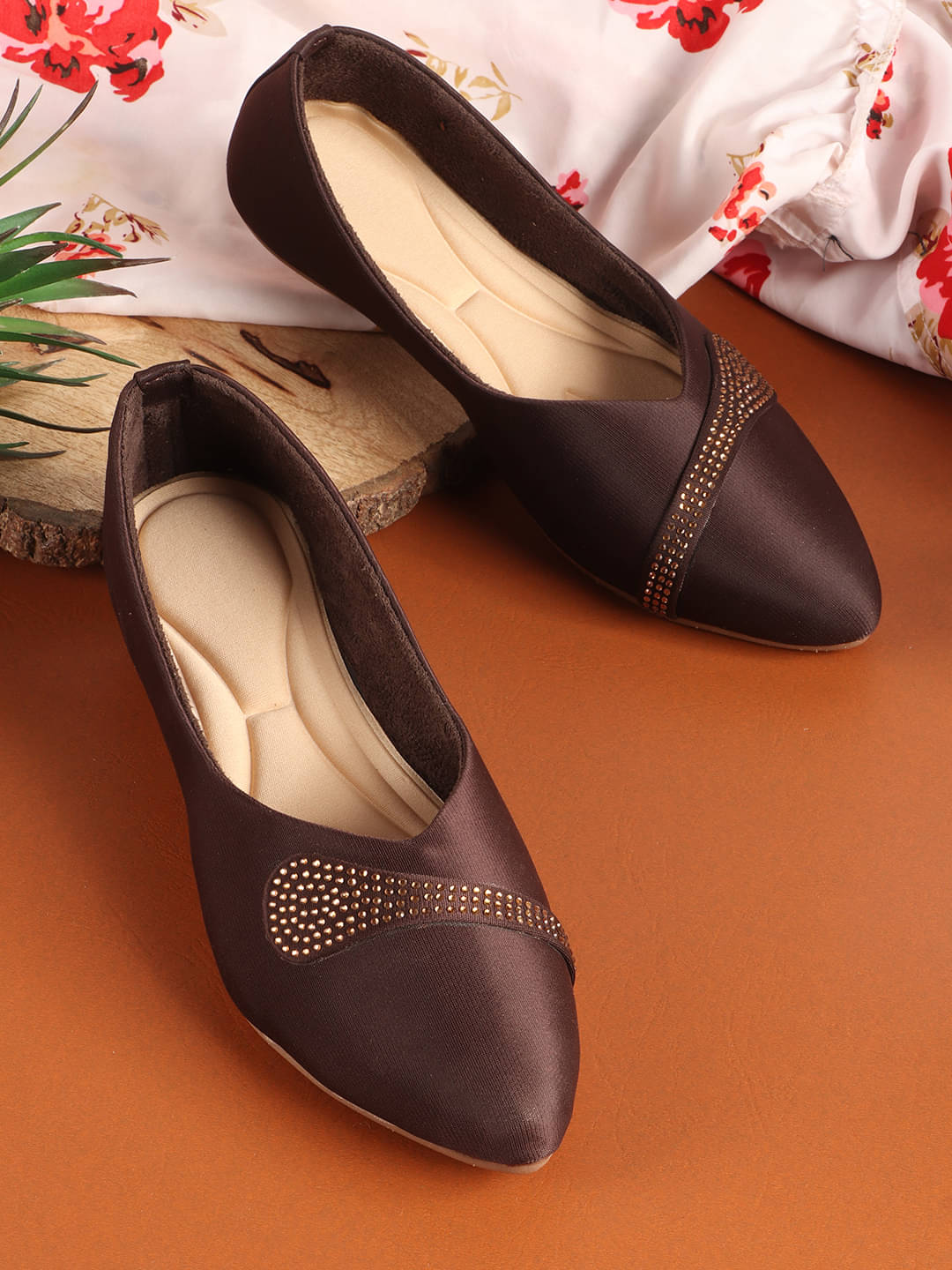 Sneakersvilla Brown Women's Casual Ballerinas Sneakersvilla Brown Women's Casual Ballerinas