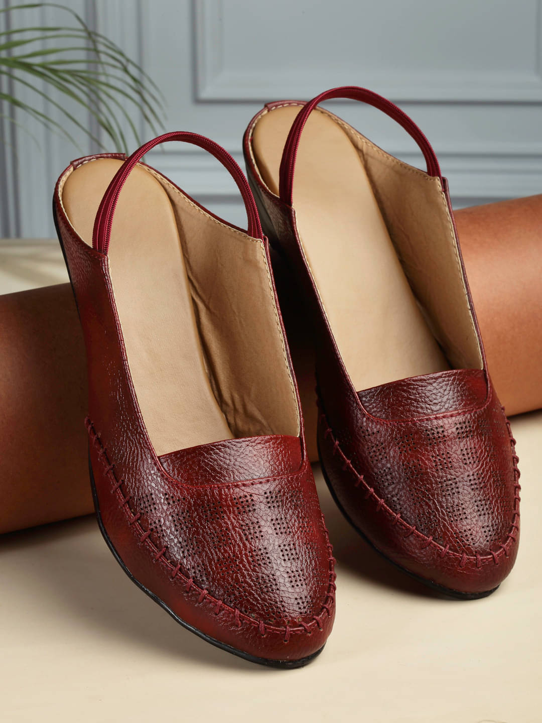     			Sneakersvilla Red Women's Mules Heels