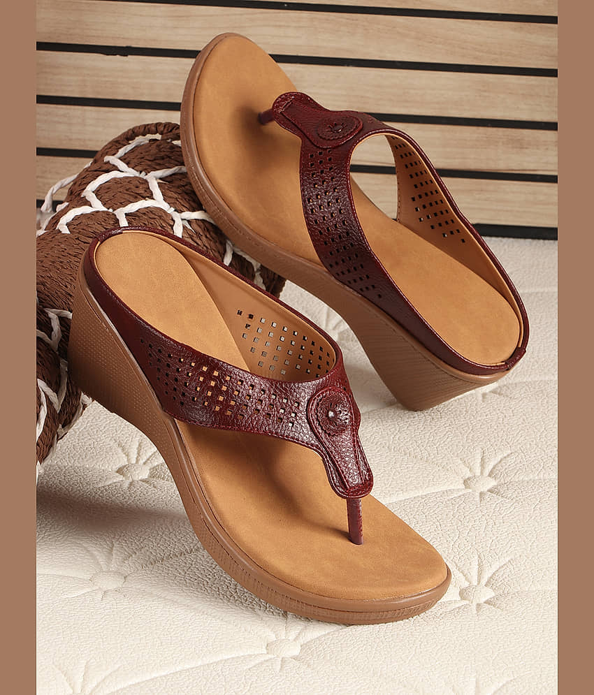 Sneakersvilla Red Women's Slip On Heels - Heels | Buy online on ZillyBuy