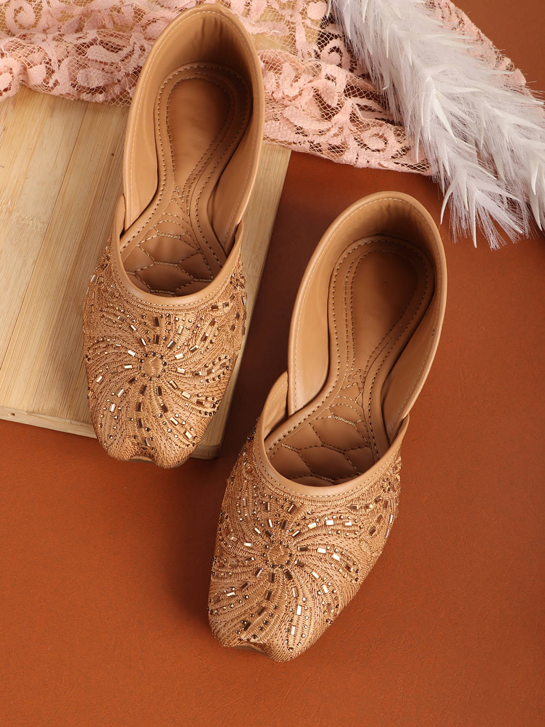     			Sneakersvilla Tan Women's Casual Ballerinas