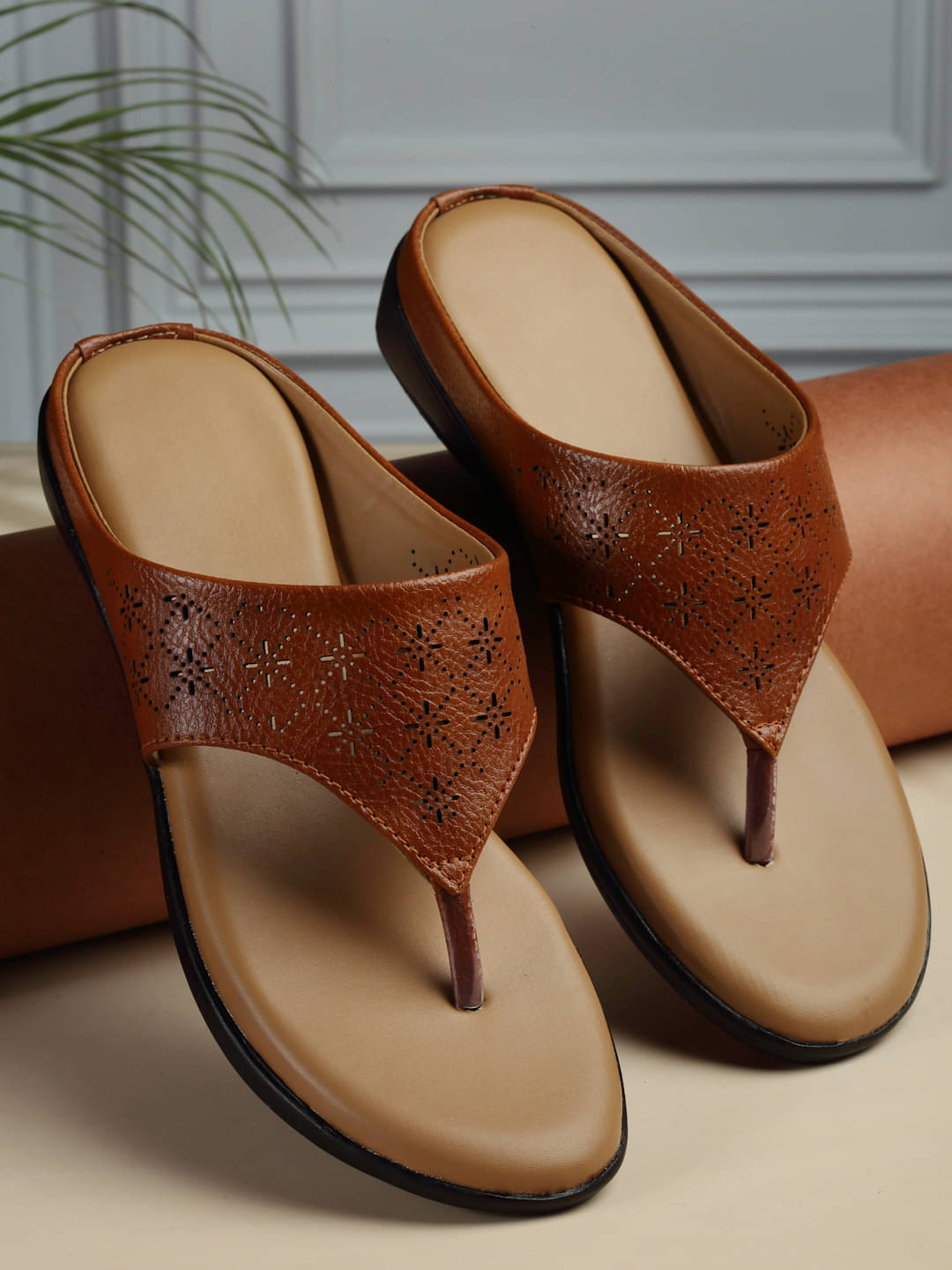     			Sneakersvilla Tan Women's Flats