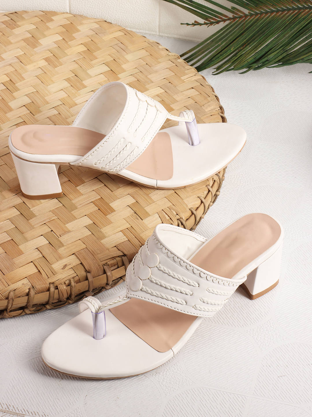 Sneakersvilla White Women's Slip On Heels     			Sneakersvilla White Women's Slip On Heels