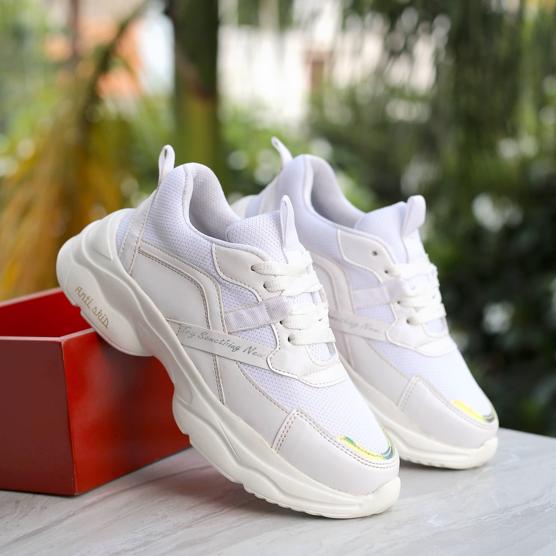     			Sneakersvilla White Women's Sneakers