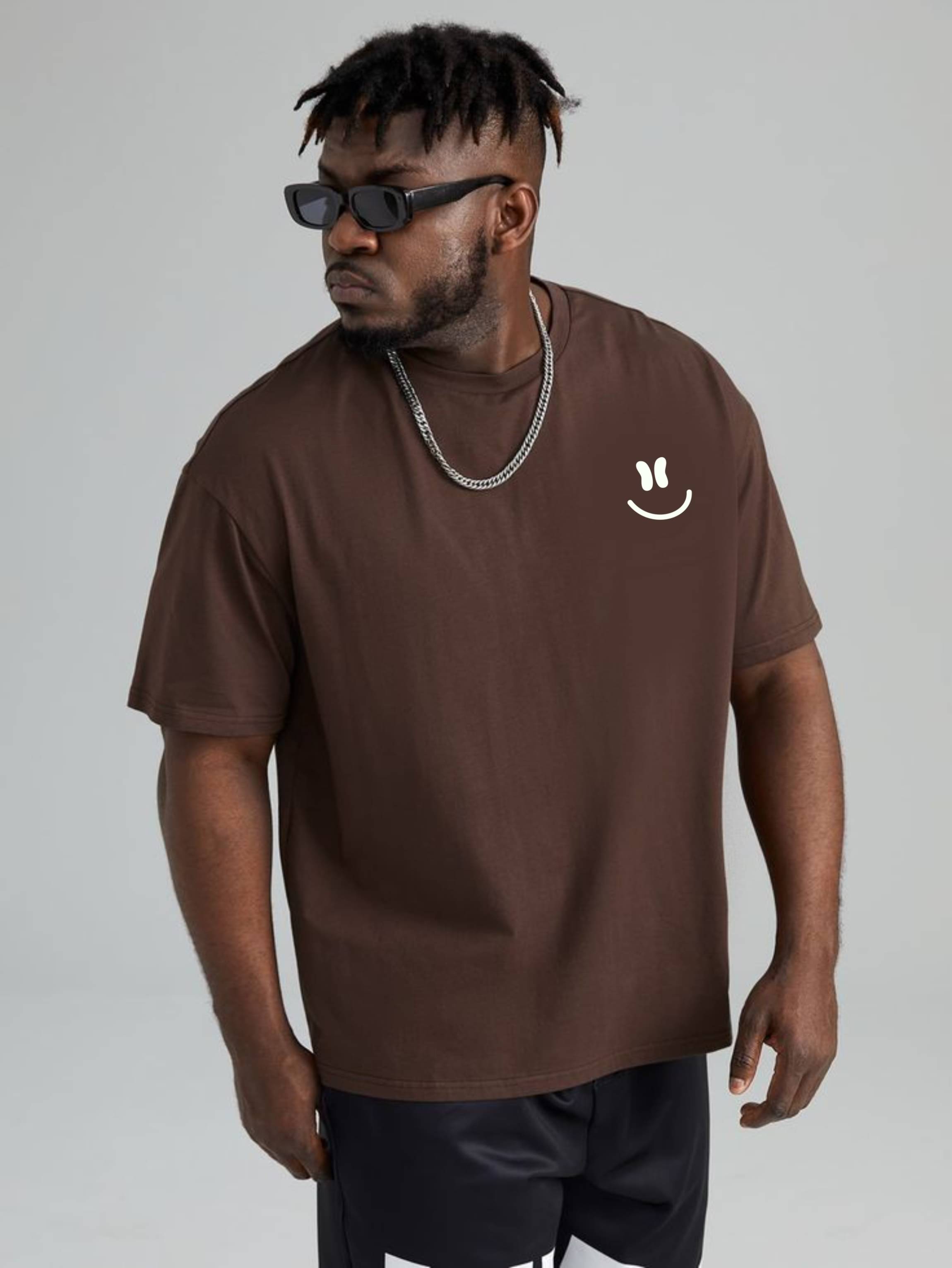 ekadravin Cotton Oversized Fit Solid Half Sleeves Men's Round T-Shirt - Brown ( Pack of 1 ) ekadravin Cotton Oversized Fit Solid Half Sleeves Men's Round T-Shirt - Brown ( Pack of 1 )