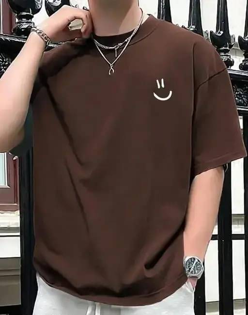    			ekadravin Cotton Oversized Fit Solid 3/4th Sleeves Men's Round T-Shirt - Brown ( Pack of 1 )