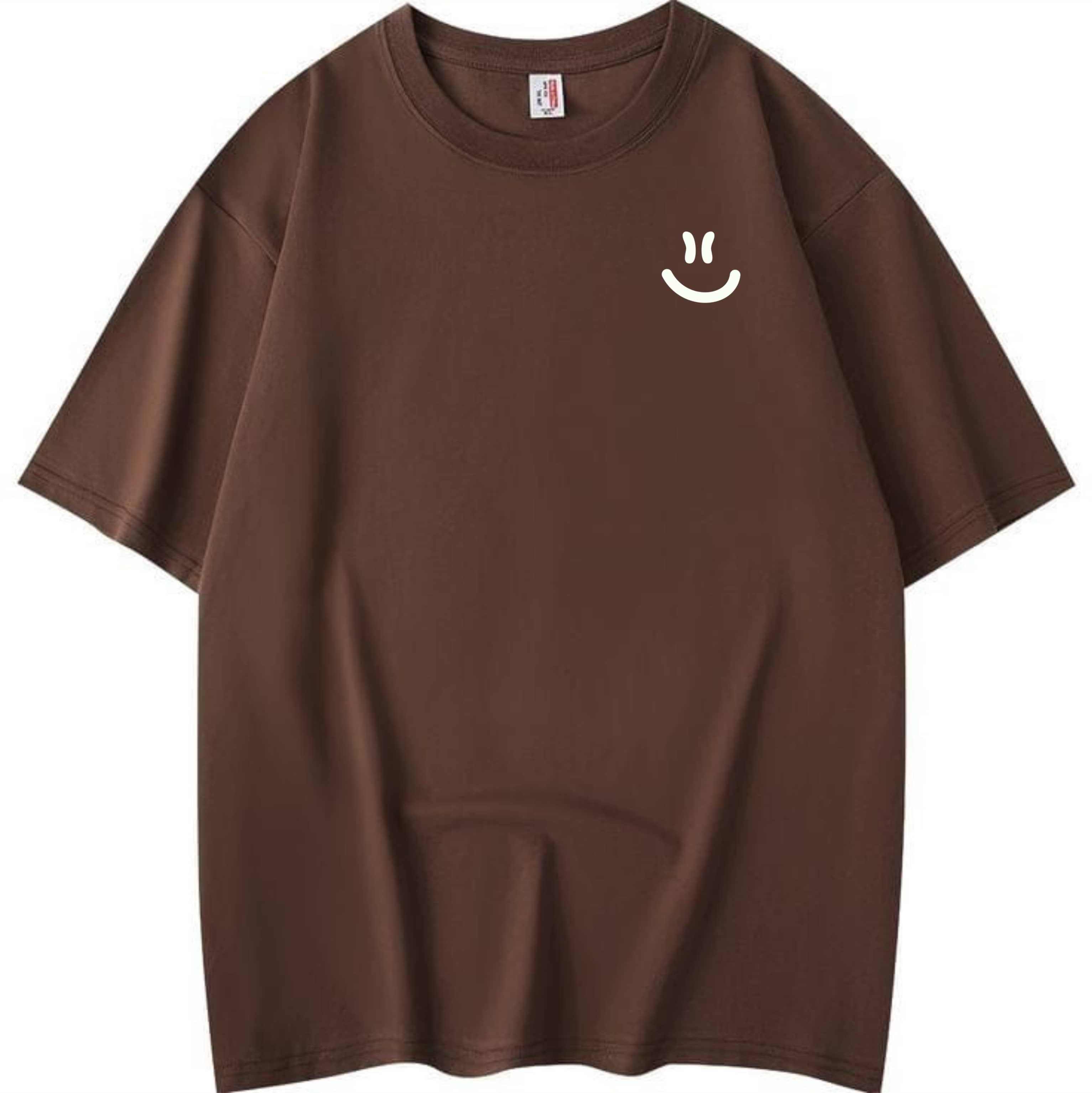 ekadravin Cotton Oversized Fit Solid Half Sleeves Men's Round T-Shirt - Brown ( Pack of 1 )