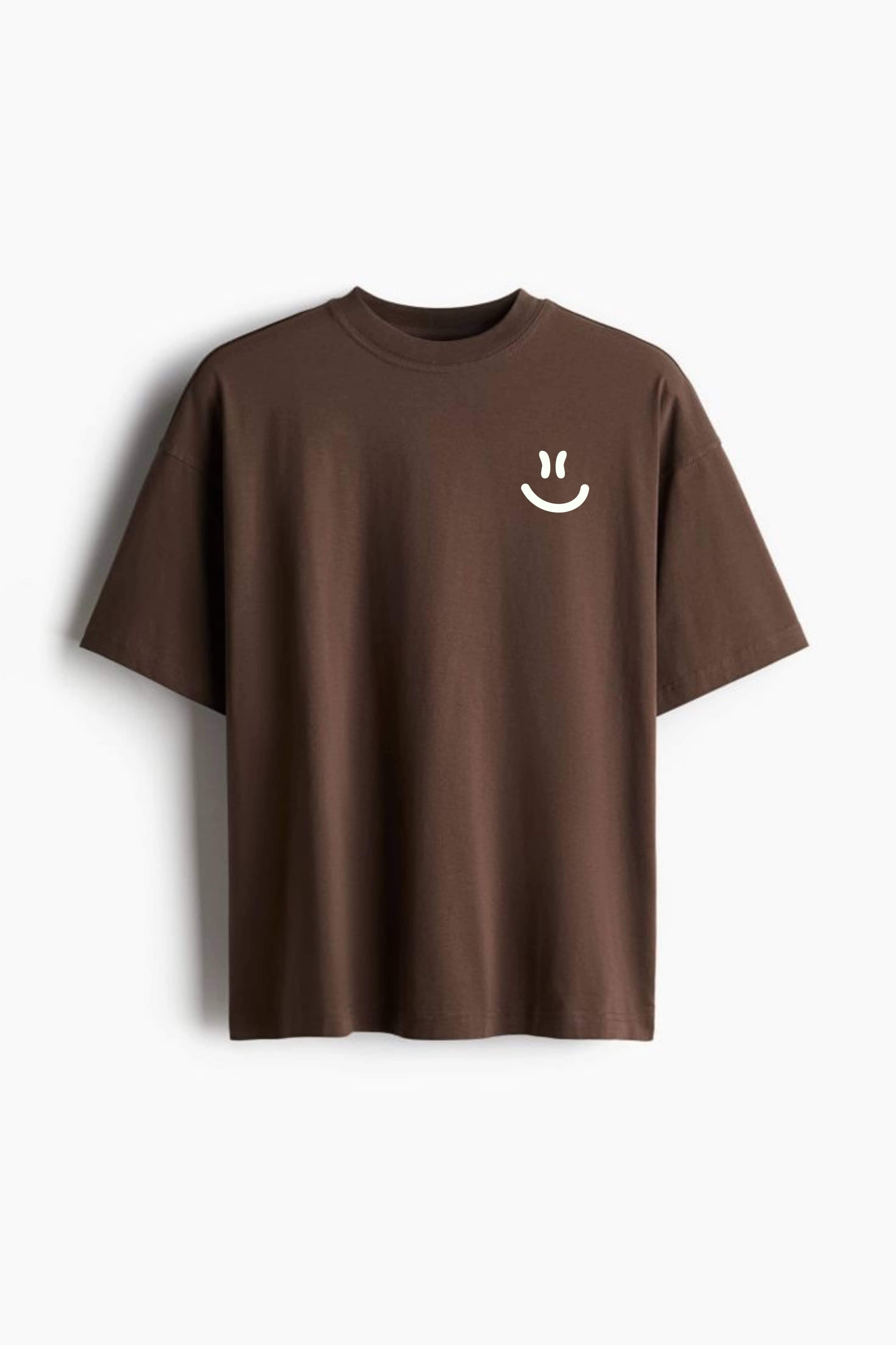 ekadravin Cotton Oversized Fit Solid Half Sleeves Men's Round T-Shirt - Brown ( Pack of 1 )