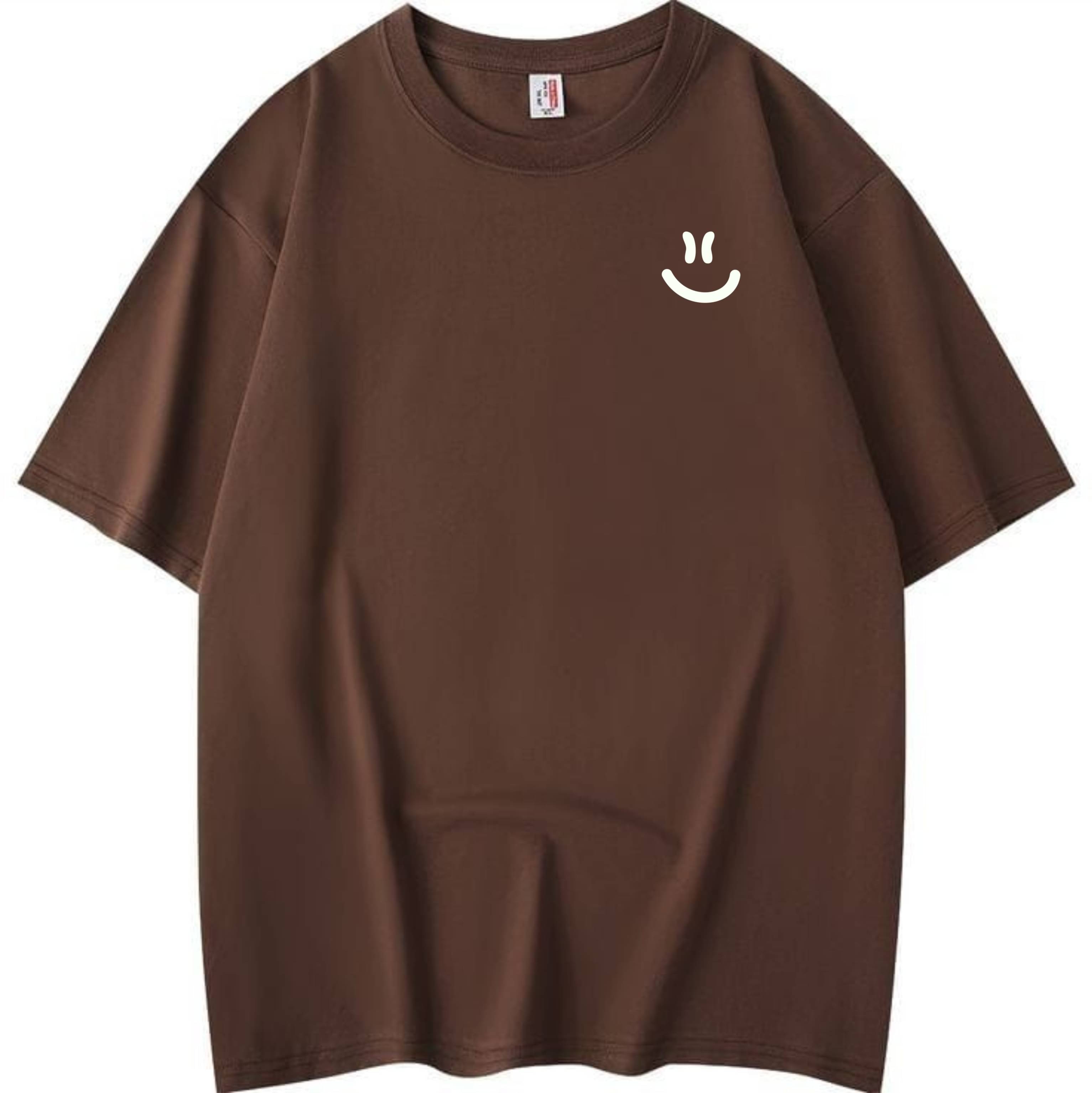     			ekadravin Cotton Oversized Fit Solid Half Sleeves Men's Round T-Shirt - Brown ( Pack of 1 )
