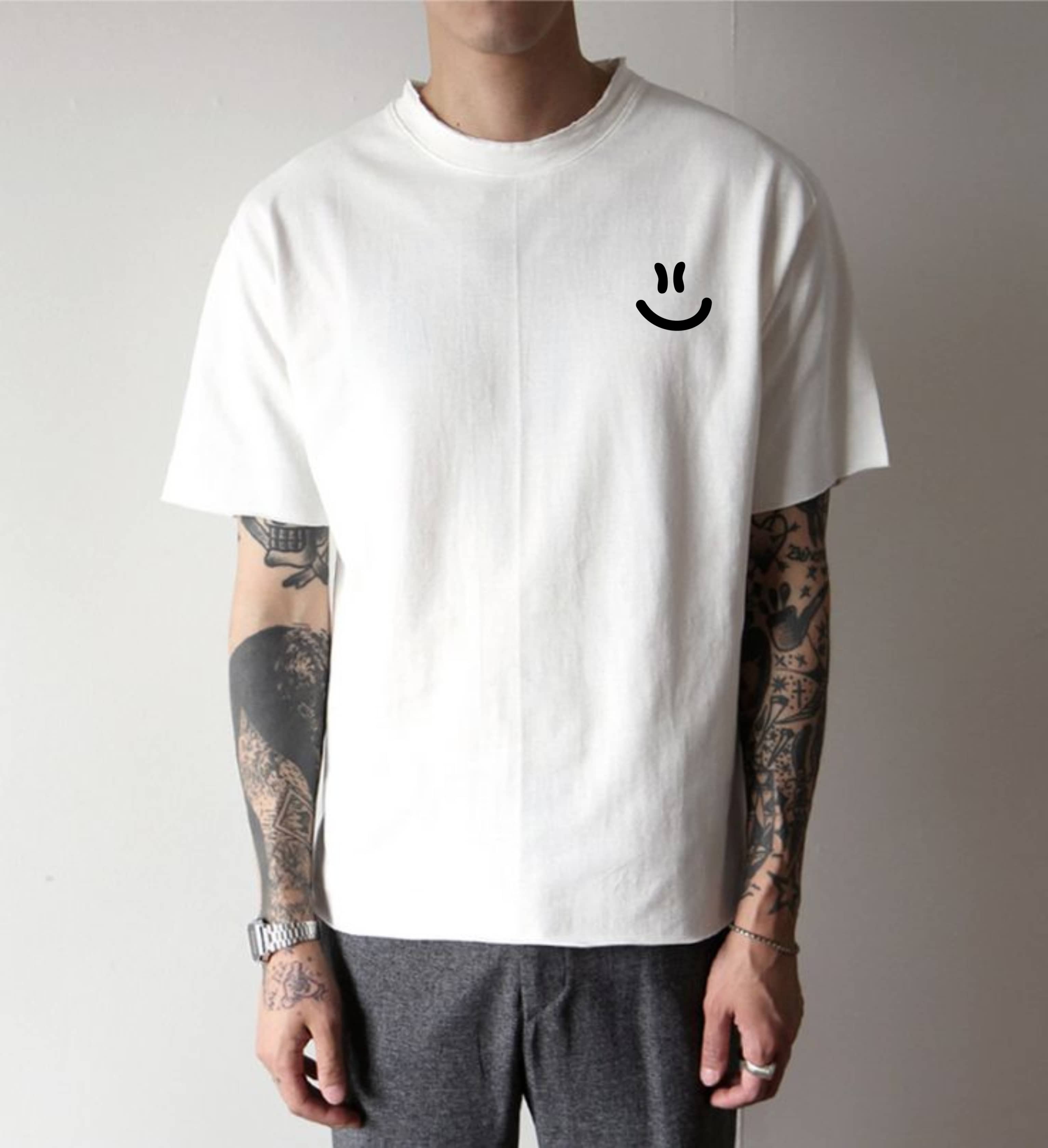 ekadravin Cotton Oversized Fit Solid Half Sleeves Men's Round T-Shirt - White ( Pack of 1 )