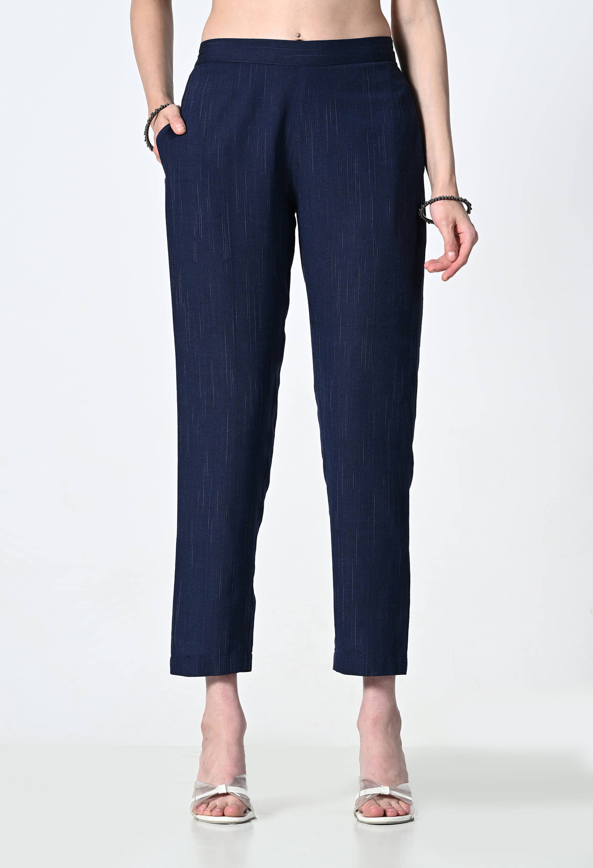     			ALL WAYS YOU Pack of 1 Cotton Blend Straight Women's Casual Pants ( Blue )