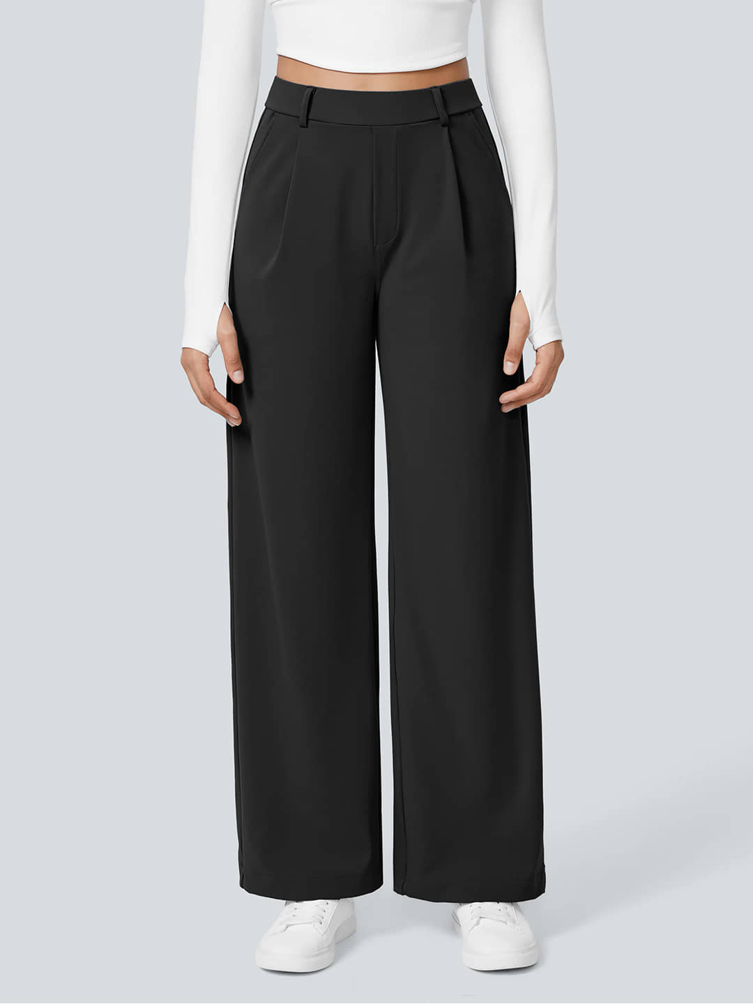 Addyvero Pack of 1 Polyester Straight Women's Casual Pants ( Black ) - Trousers | Buy online on ZillyBuy