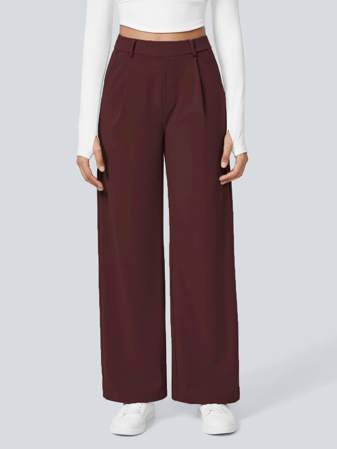     			Addyvero Pack of 1 Polyester Straight Women's Casual Pants ( Maroon )