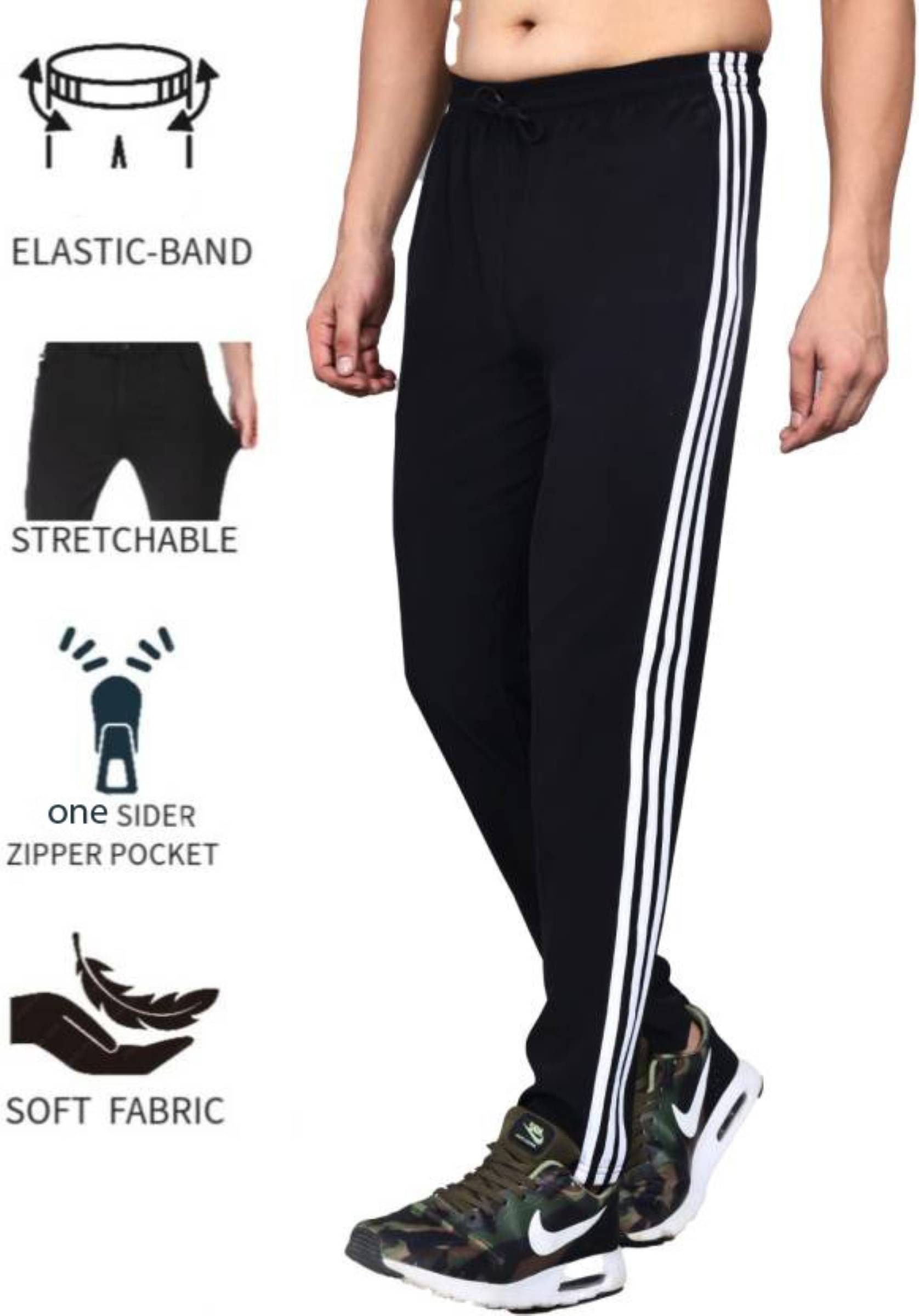 Alexender Black Lycra Men's Trackpants ( Pack of 1 ) Alexender Black Lycra Men's Trackpants ( Pack of 1 )