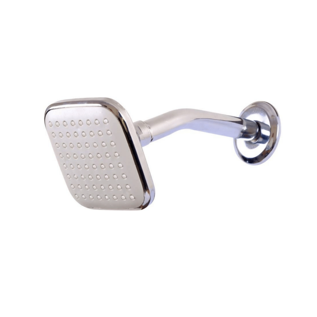    			BATHONIX 4x4" Galaxy Silver Shower with 9" SS Arm Plastic (ABS) Overhead Shower