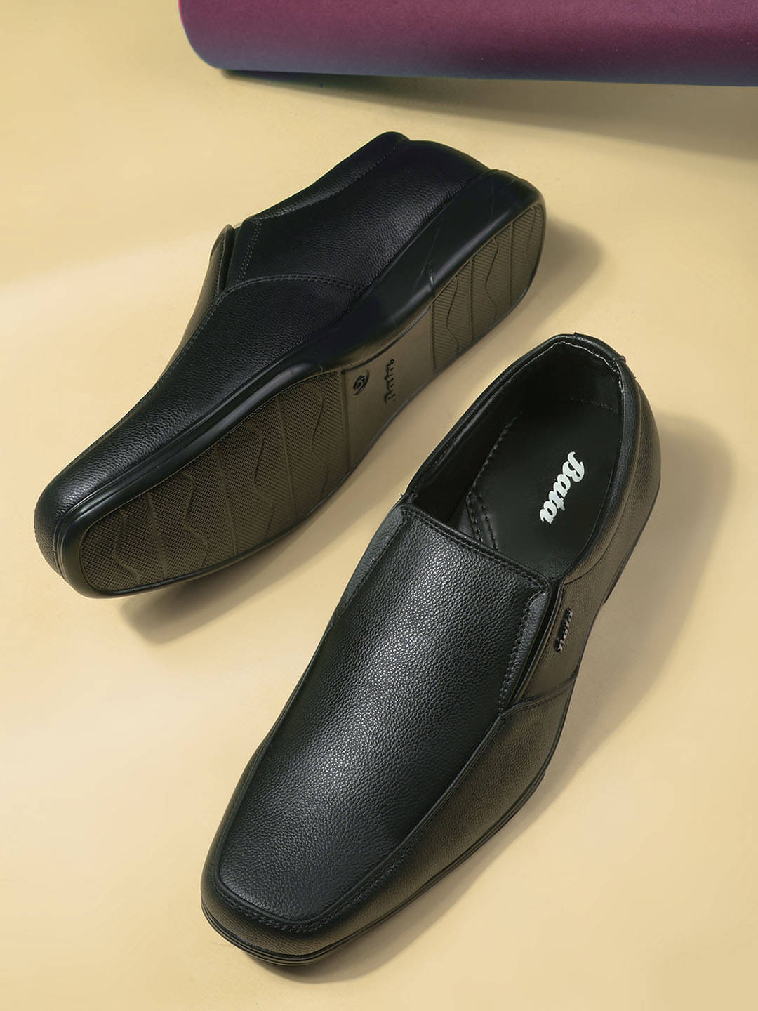 Bata Black Men's Slip On Formal Shoes Bata Black Men's Slip On Formal Shoes