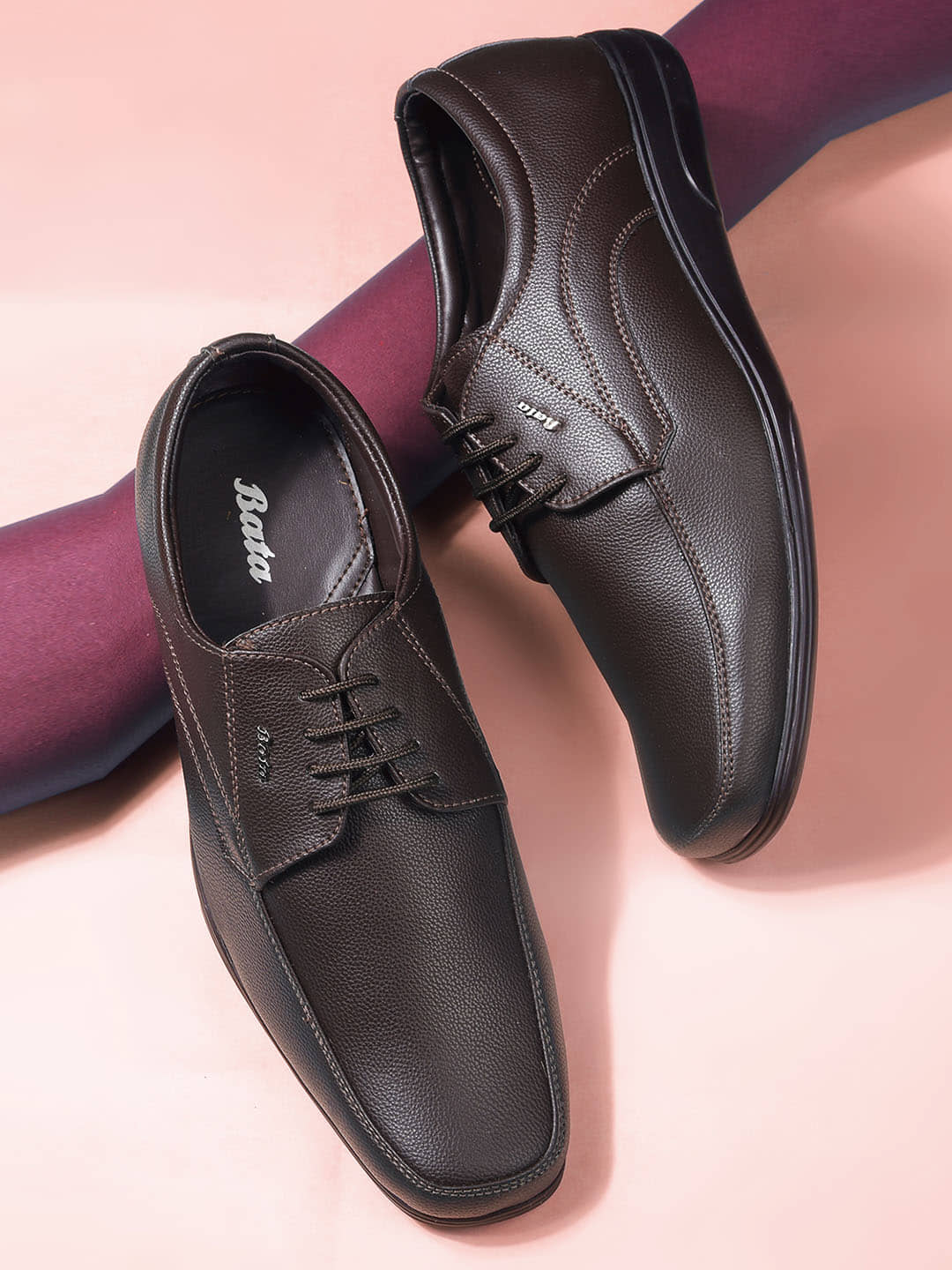 Bata Brown Men's Derby Formal Shoes - Formal Shoes | Buy online on ZillyBuy