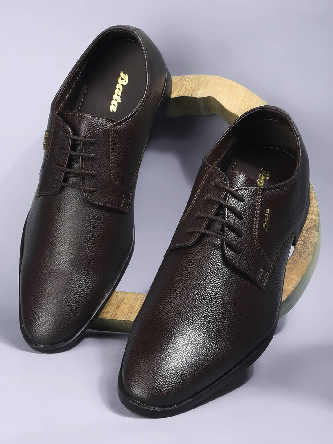     			Bata Brown Men's Derby Formal Shoes