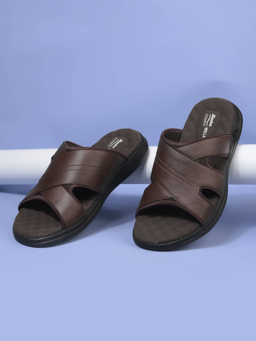     			Bata Comfit Brown Men's Leather Slipper