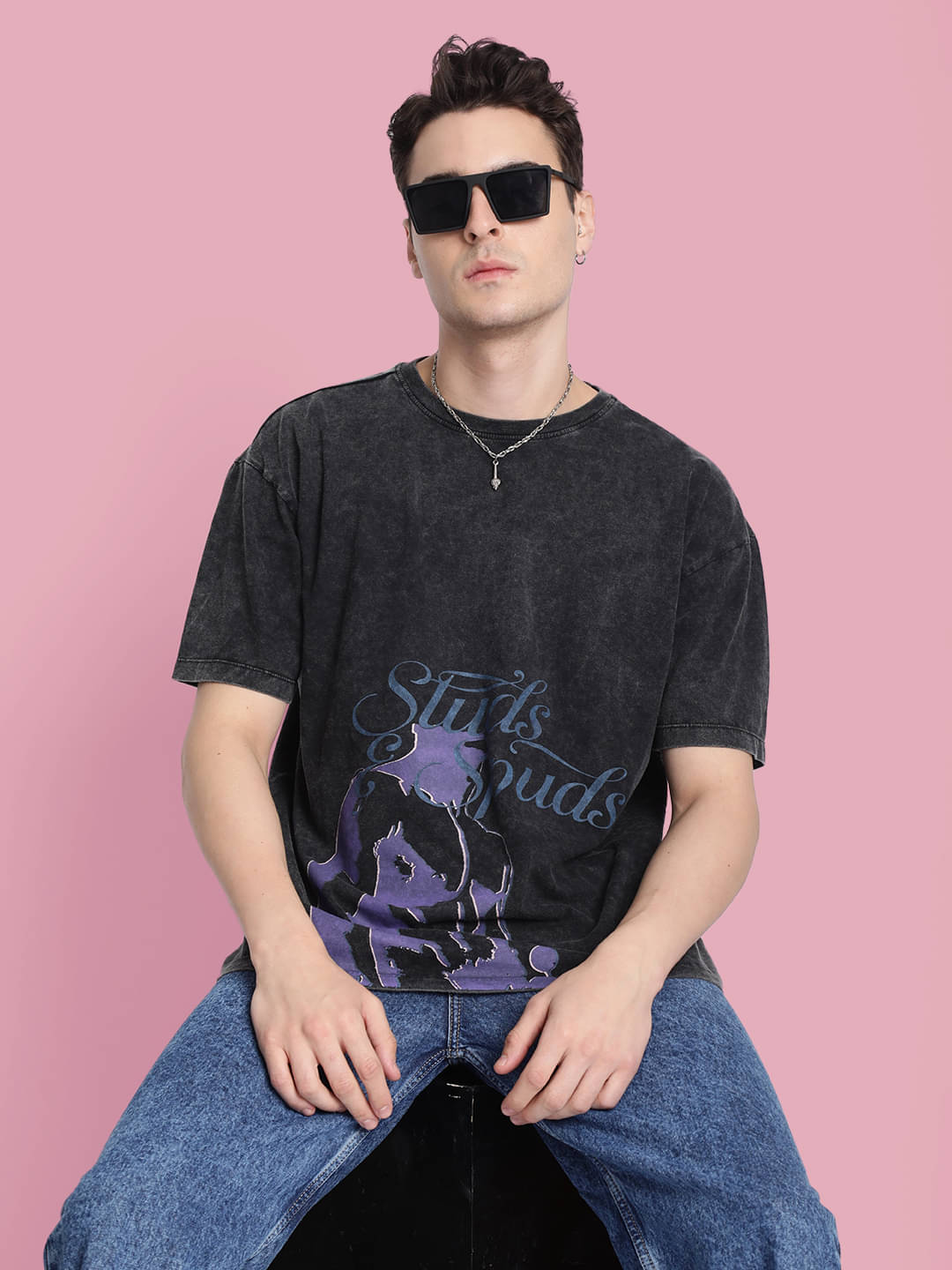 Bene Kleed 100% Cotton Oversized Fit Printed Half Sleeves Men's Round T-Shirt - Black ( Pack of 1 ) Bene Kleed 100% Cotton Oversized Fit Printed Half Sleeves Men's Round T-Shirt - Black ( Pack of 1 )