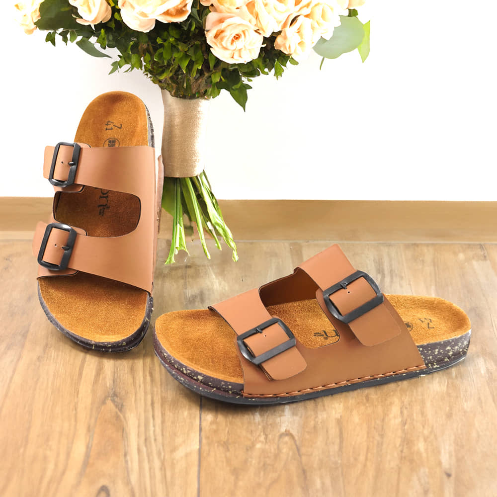 Brothers Gift Tan Men's Leather Slipper