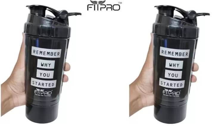 FitPro Plastic Black 500 mL Shaker ( Pack of 1 )     			FitPro Plastic Black 500 mL Shaker ( Pack of 1 )