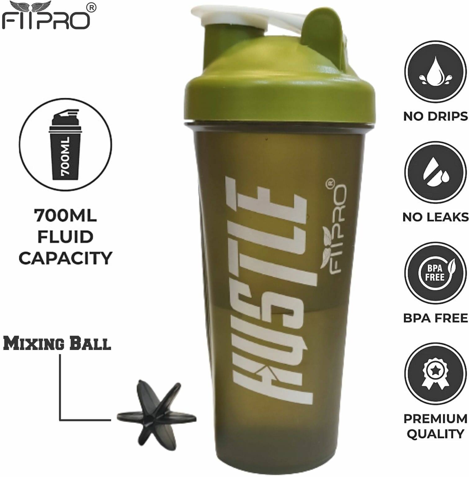     			FitPro Plastic Green 700 mL Shaker ( Pack of 1 )