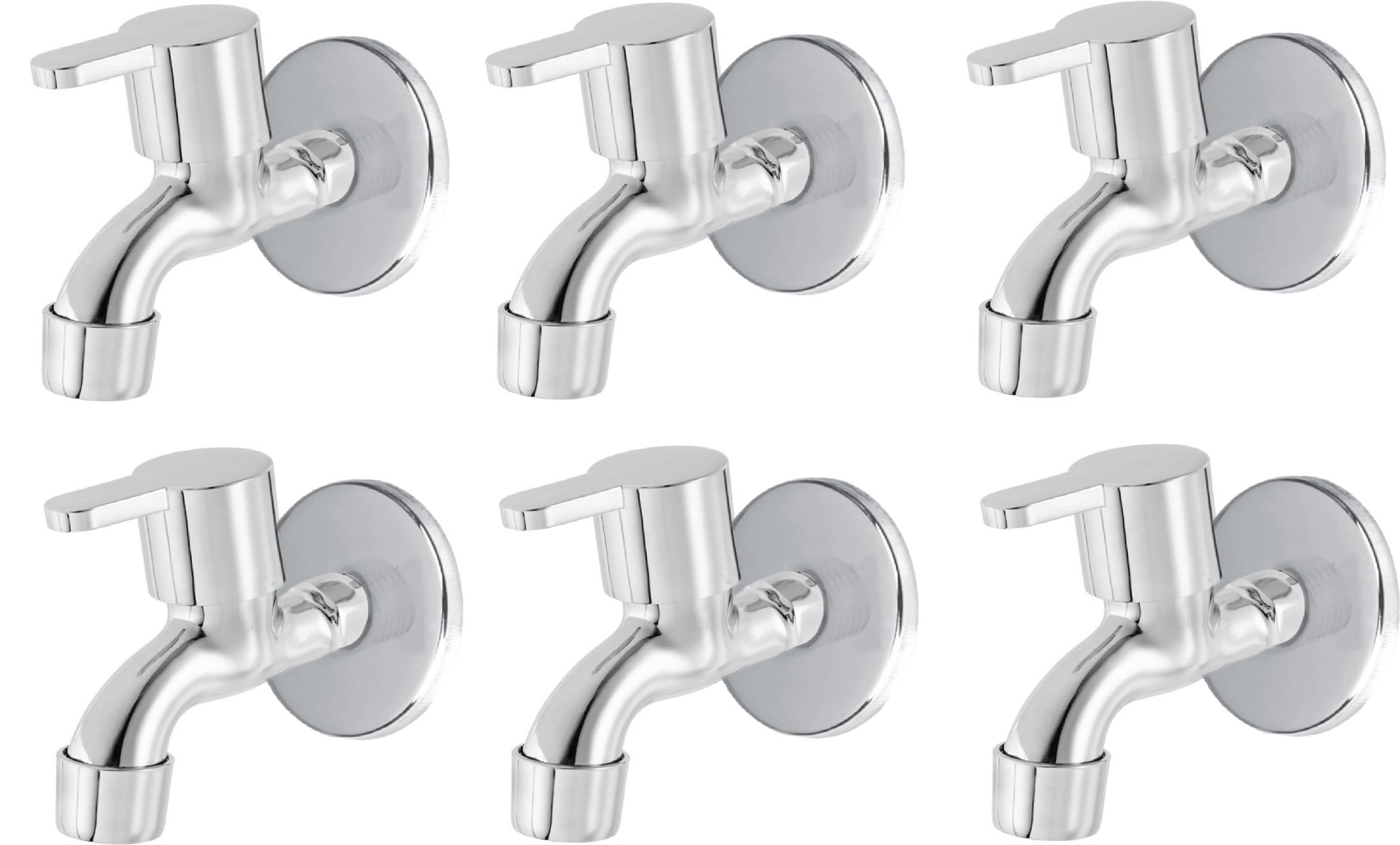 Getchi Steel Bathroom Tap (Bib Cock, Pack of 6)