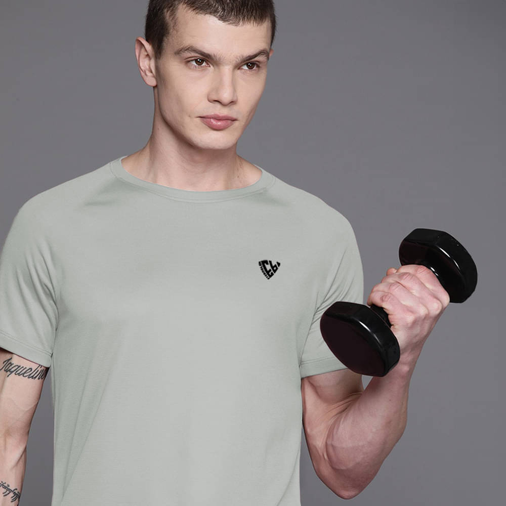    			Eyebogler Men Polyester Regular Fit Solid T-Shirt ( Grey )