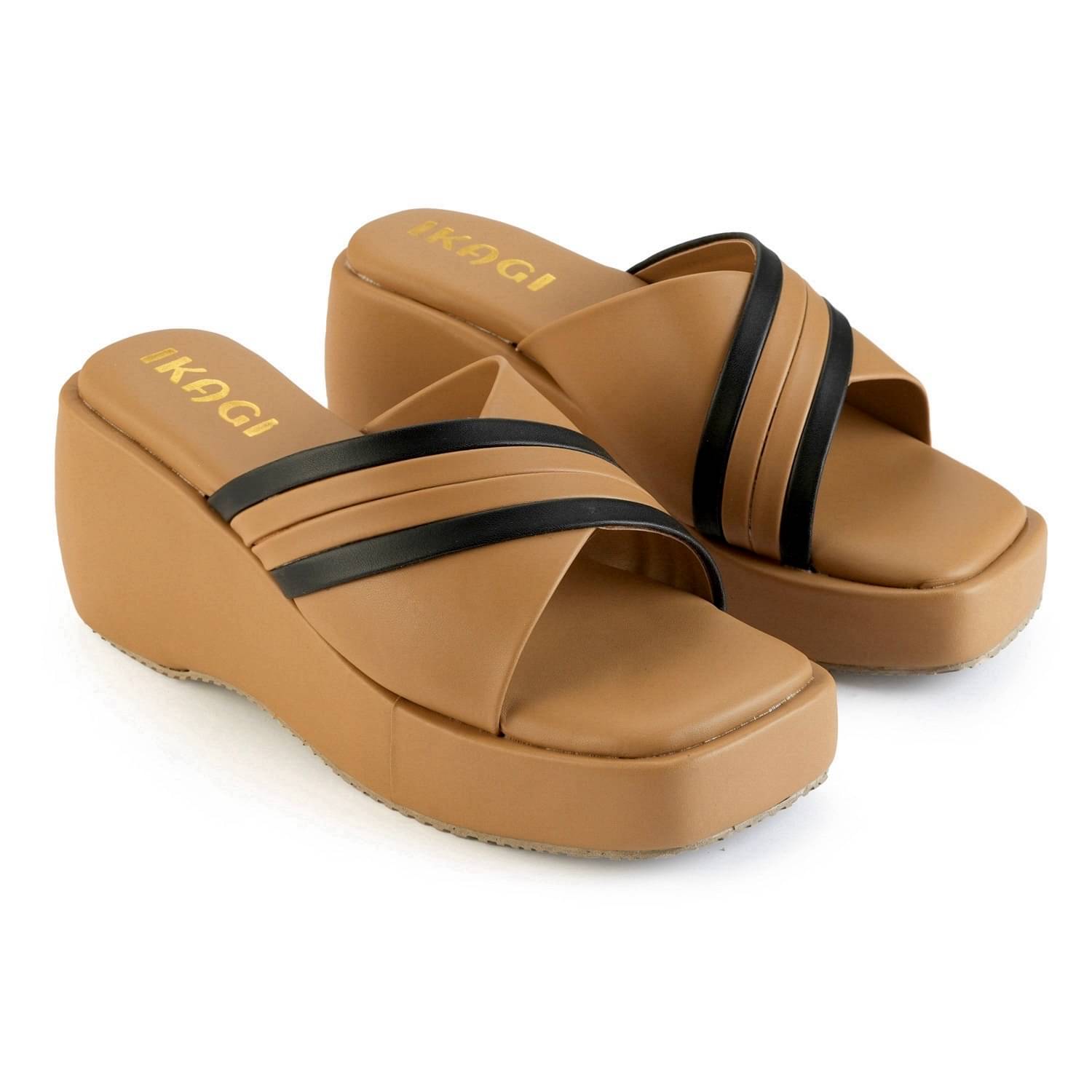 IKAGI Beige Women's Slip On Heels     			IKAGI Beige Women's Slip On Heels