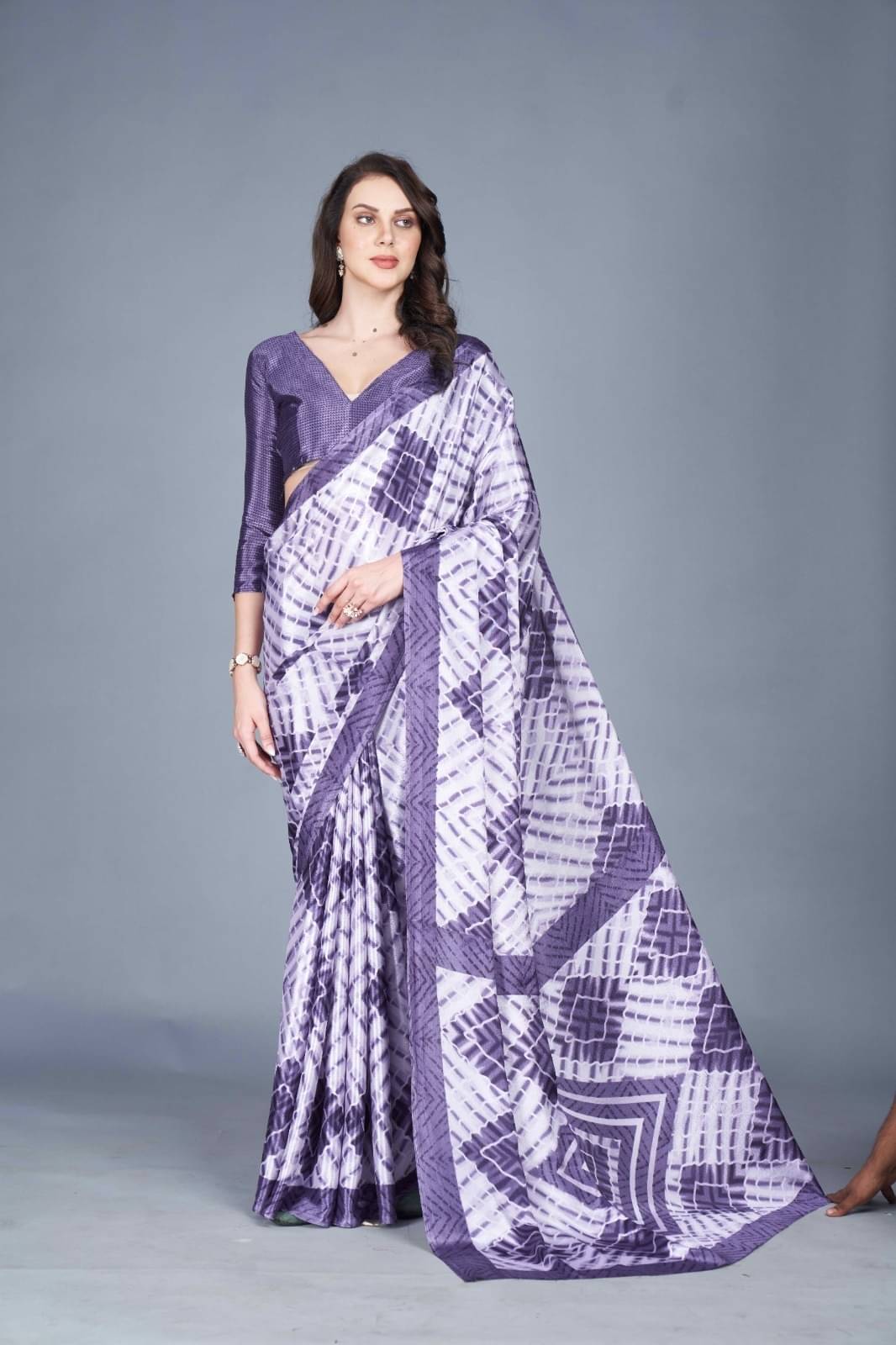     			JIHANA FAB Georgette Printed Saree With Unstitched Blouse Piece ( Multicolor )