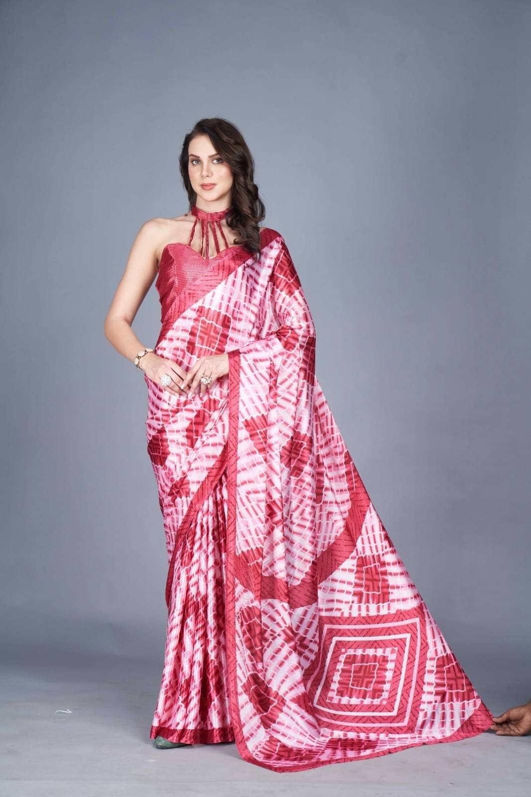     			JIHANA FAB Georgette Printed Saree With Unstitched Blouse Piece ( Multicolor )
