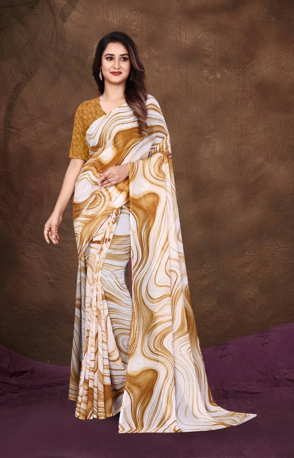 JIHANA FAB Chiffon Printed Saree With Unstitched Blouse Piece ( Yellow ) JIHANA FAB Chiffon Printed Saree With Unstitched Blouse Piece ( Yellow )