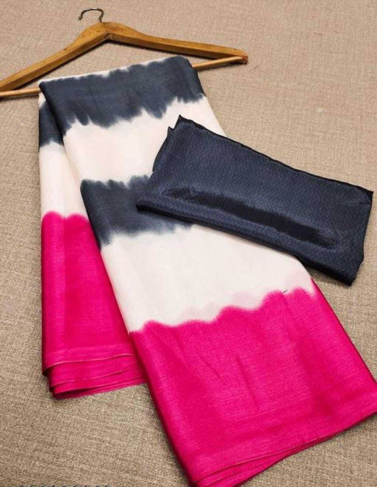    			JIHANA FAB Art Silk Printed Saree With Unstitched Blouse Piece ( Red )