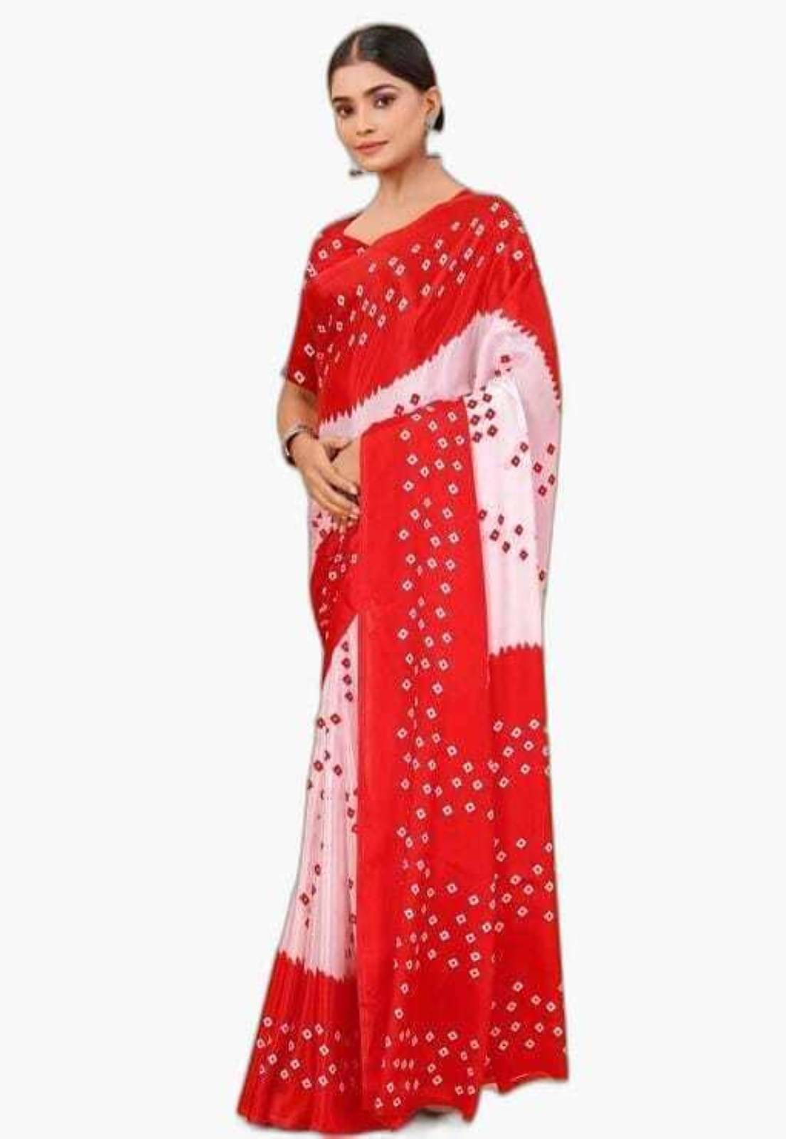 JIHANA FAB Georgette Printed Saree With Unstitched Blouse Piece ( Red ) JIHANA FAB Georgette Printed Saree With Unstitched Blouse Piece ( Red )