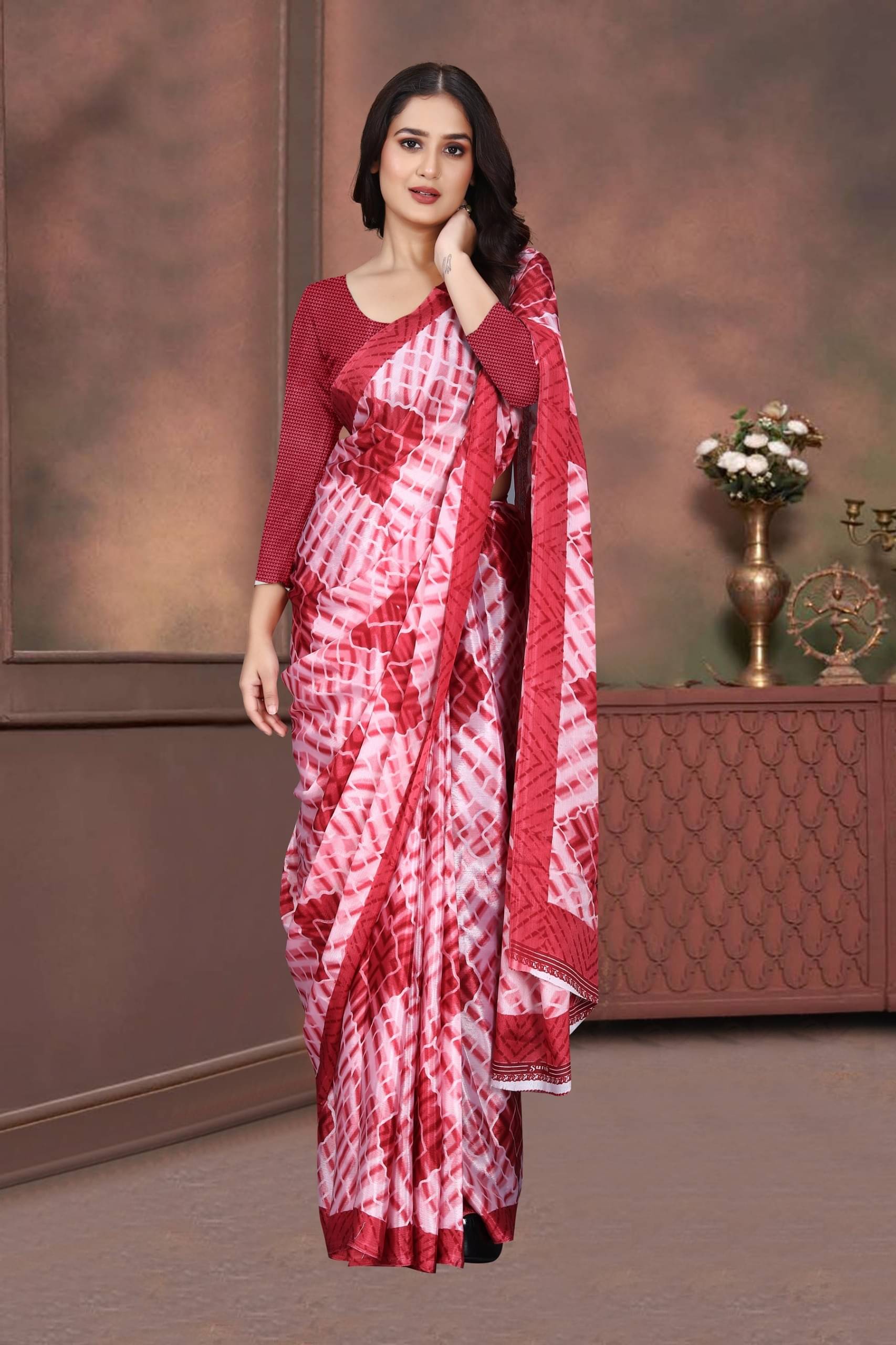 JIHANA FAB Georgette Printed Saree With Unstitched Blouse Piece ( Pink ) JIHANA FAB Georgette Printed Saree With Unstitched Blouse Piece ( Pink )