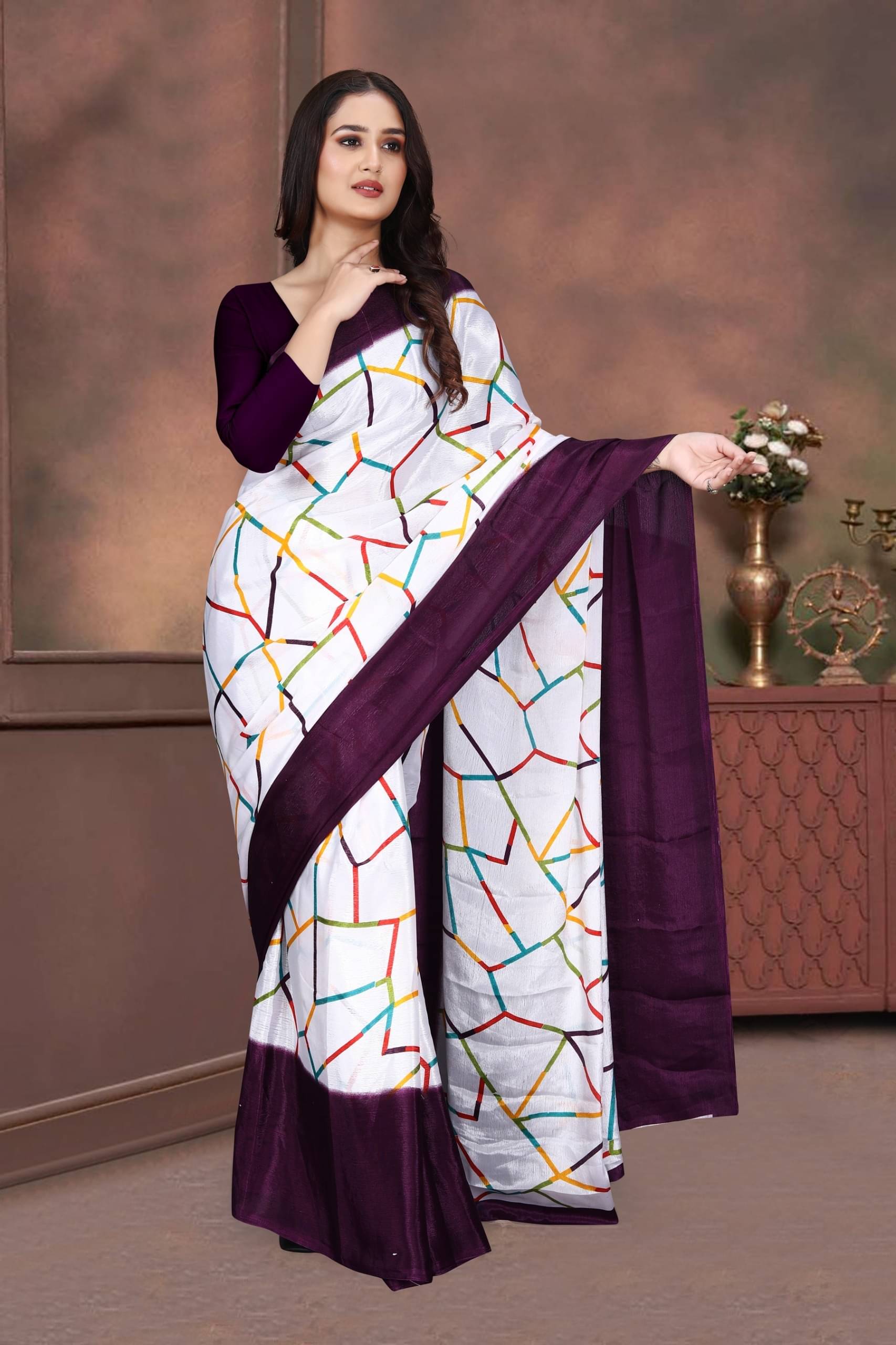 JIHANA FAB Georgette Printed Saree With Unstitched Blouse Piece ( Maroon ) JIHANA FAB Georgette Printed Saree With Unstitched Blouse Piece ( Maroon )