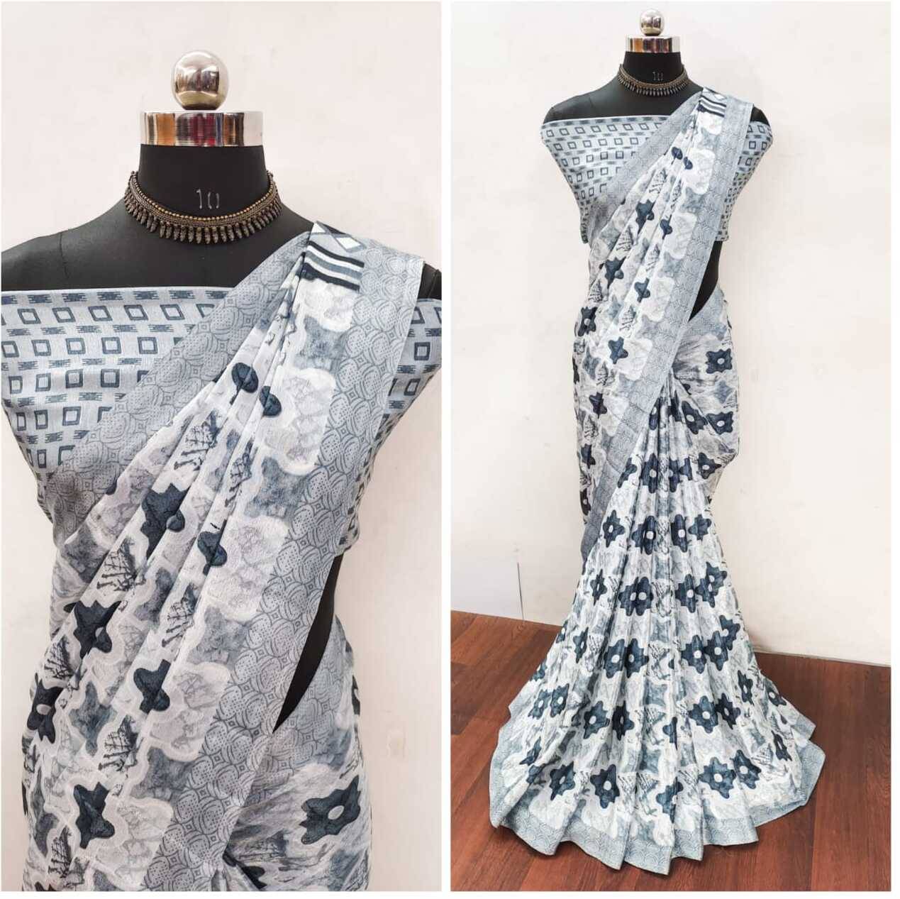 JIHANA FAB Chiffon Printed Saree With Unstitched Blouse Piece ( Brown ) JIHANA FAB Chiffon Printed Saree With Unstitched Blouse Piece ( Brown )