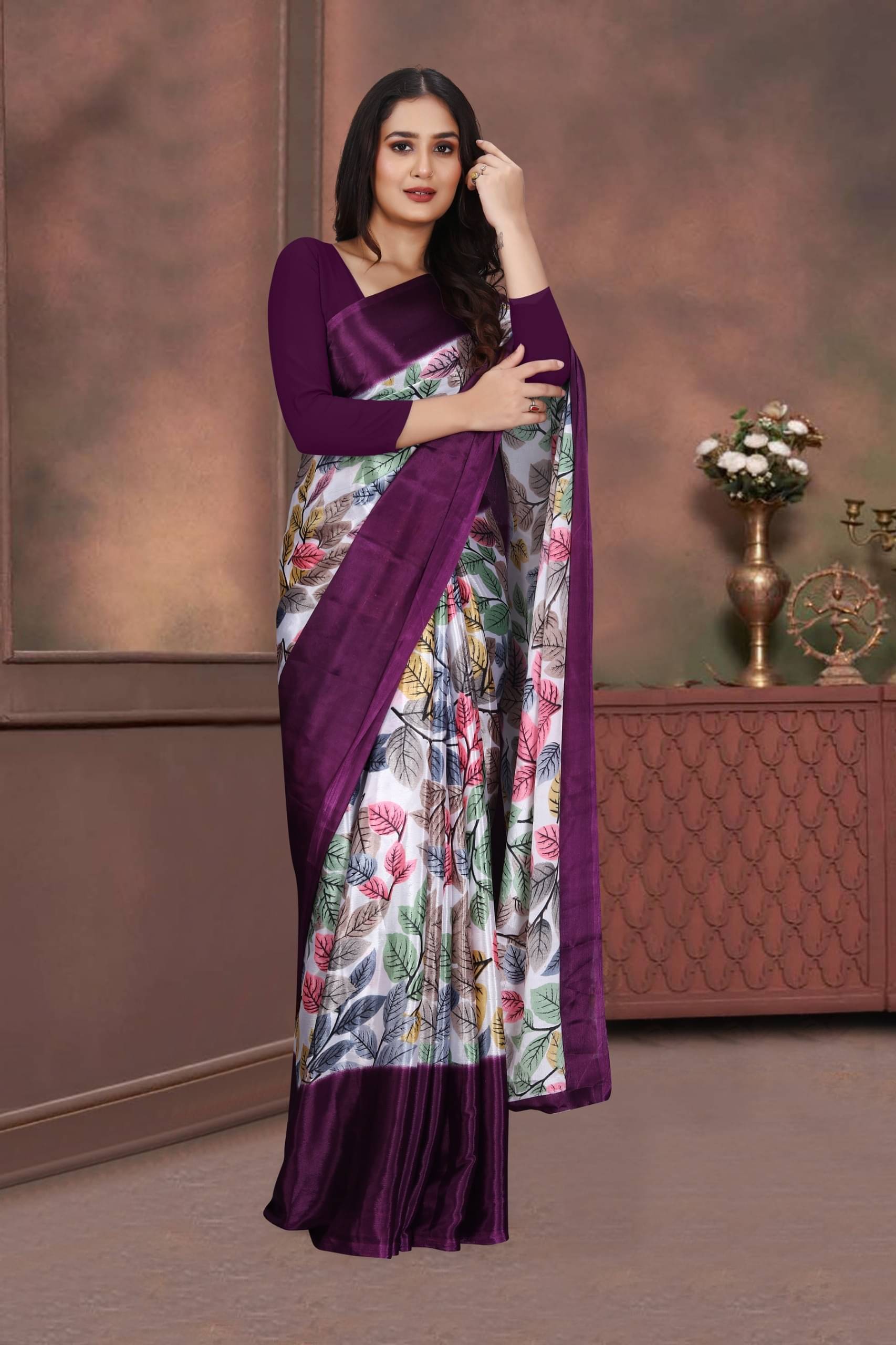 JIHANA FAB Georgette Printed Saree With Unstitched Blouse Piece ( Multicolor )     			JIHANA FAB Georgette Printed Saree With Unstitched Blouse Piece ( Multicolor )