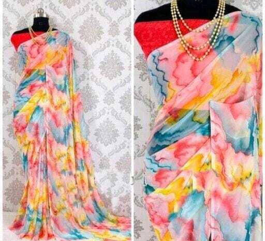 JIHANA FAB Georgette Printed Saree With Unstitched Blouse Piece ( Pink ) JIHANA FAB Georgette Printed Saree With Unstitched Blouse Piece ( Pink )