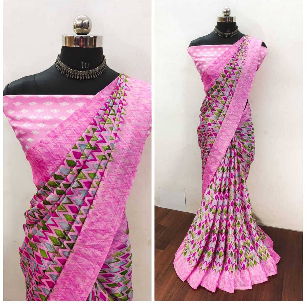 JIHANA FAB Chiffon Printed Saree With Unstitched Blouse Piece ( Purple ) JIHANA FAB Chiffon Printed Saree With Unstitched Blouse Piece ( Purple )