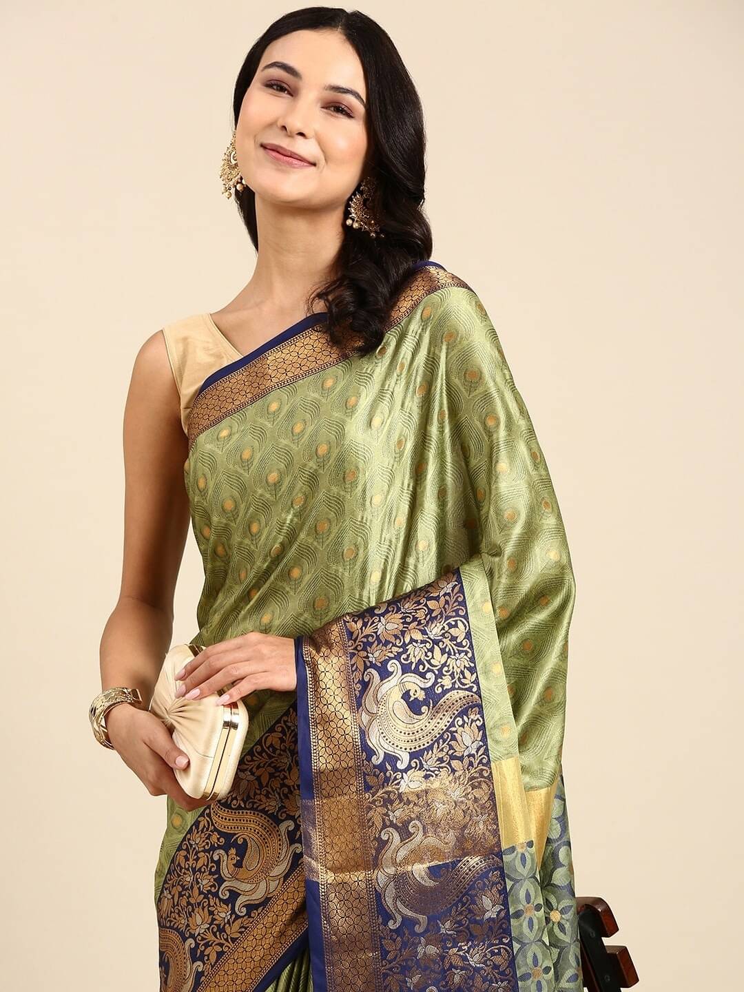JIHANA FAB Organza Woven Saree With Unstitched Blouse Piece ( Light Green )     			JIHANA FAB Organza Woven Saree With Unstitched Blouse Piece ( Light Green )