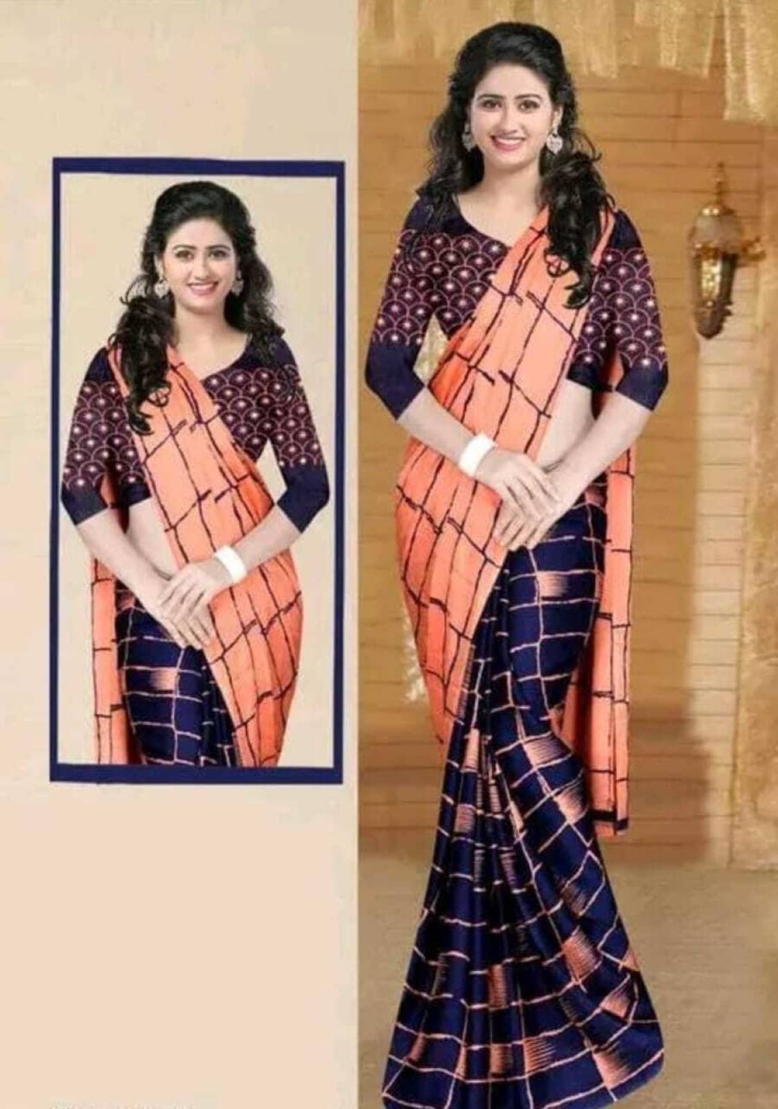     			JIHANA FAB Chiffon Printed Saree With Unstitched Blouse Piece ( Orange )