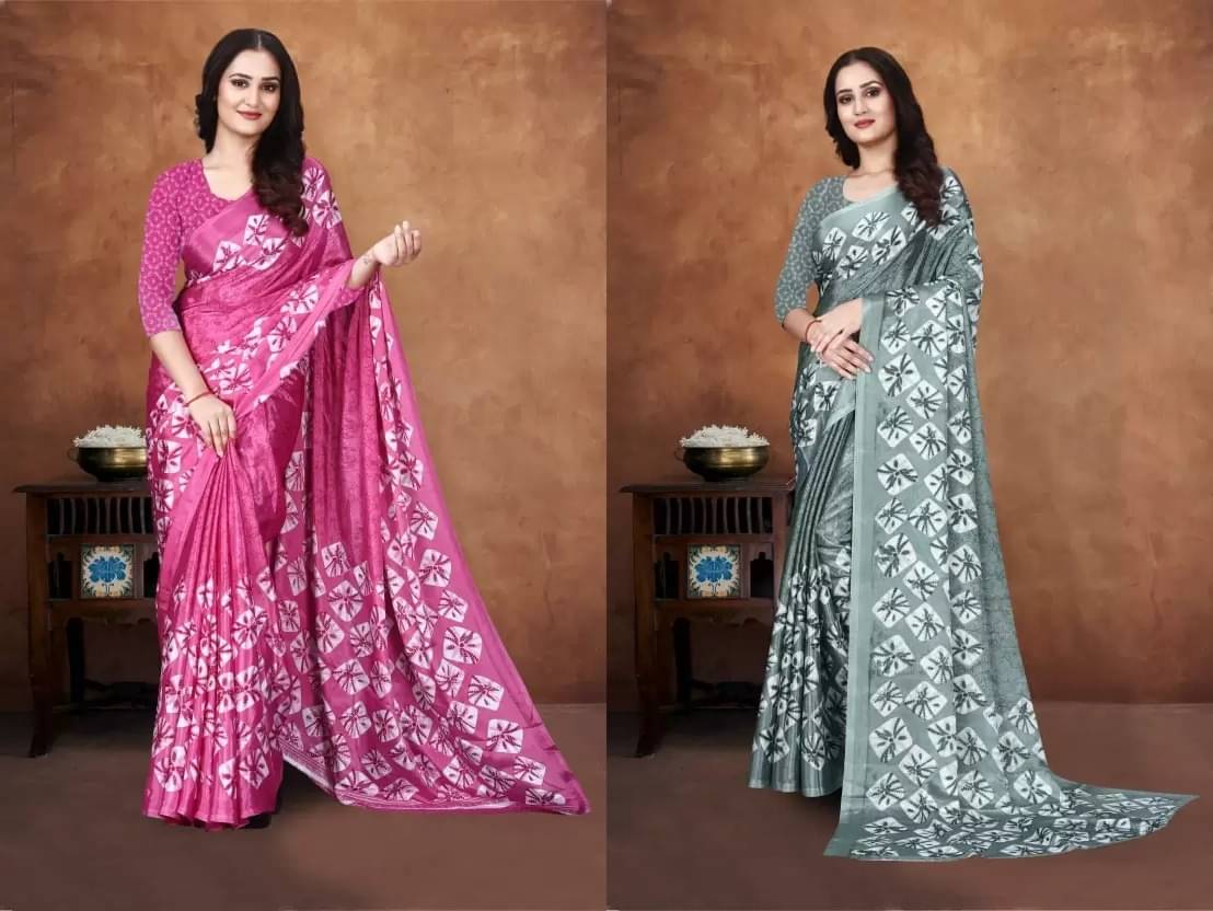 JIHANA FAB Georgette Printed Saree With Unstitched Blouse Piece ( Pink ) JIHANA FAB Georgette Printed Saree With Unstitched Blouse Piece ( Pink )