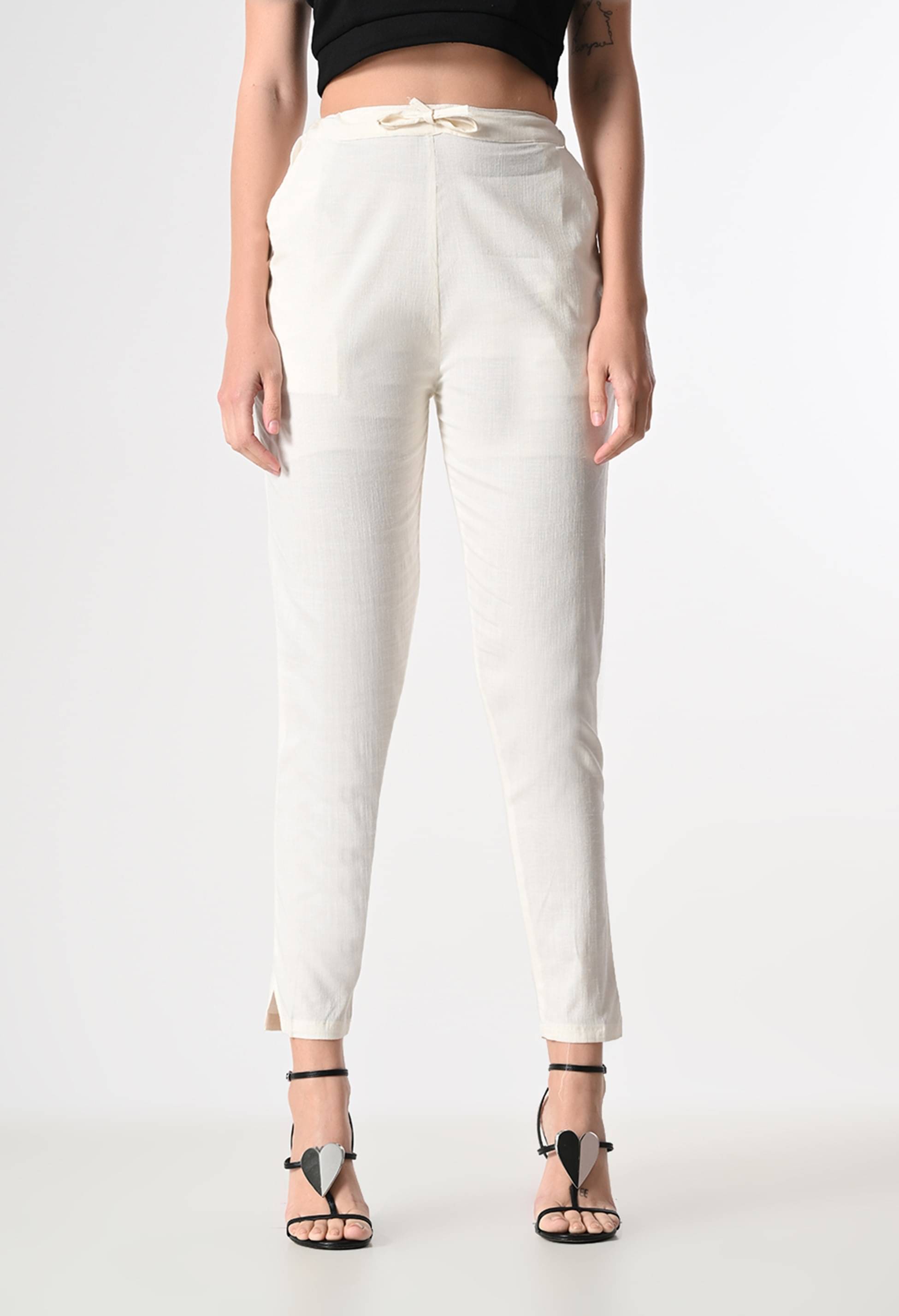     			MAURYA Pack of 1 Lycra Slim Women's Casual Pants ( White )