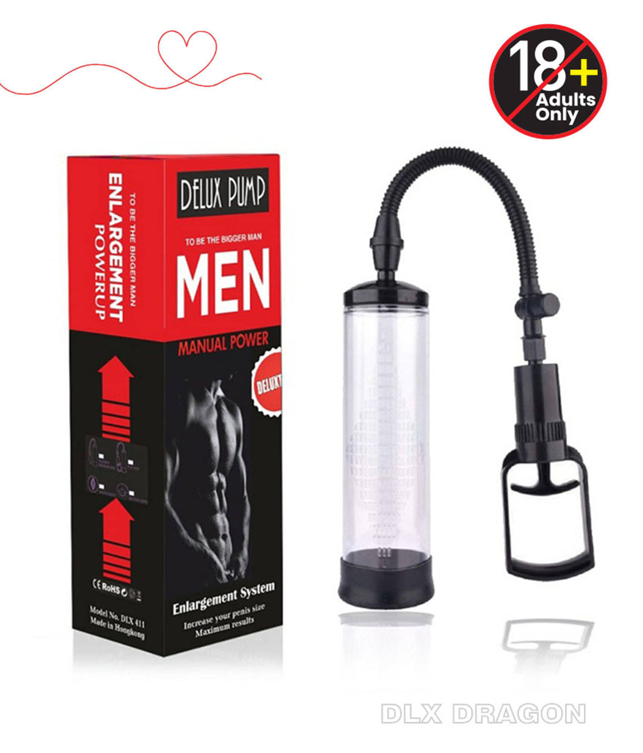     			Premium Quality Manual Vacuum Suction Penis Pump for Men-DLX DRAGON