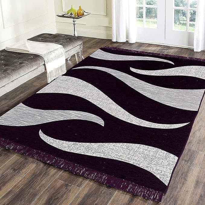RADECOR Purple Chenille Carpet Others 5x7 Ft