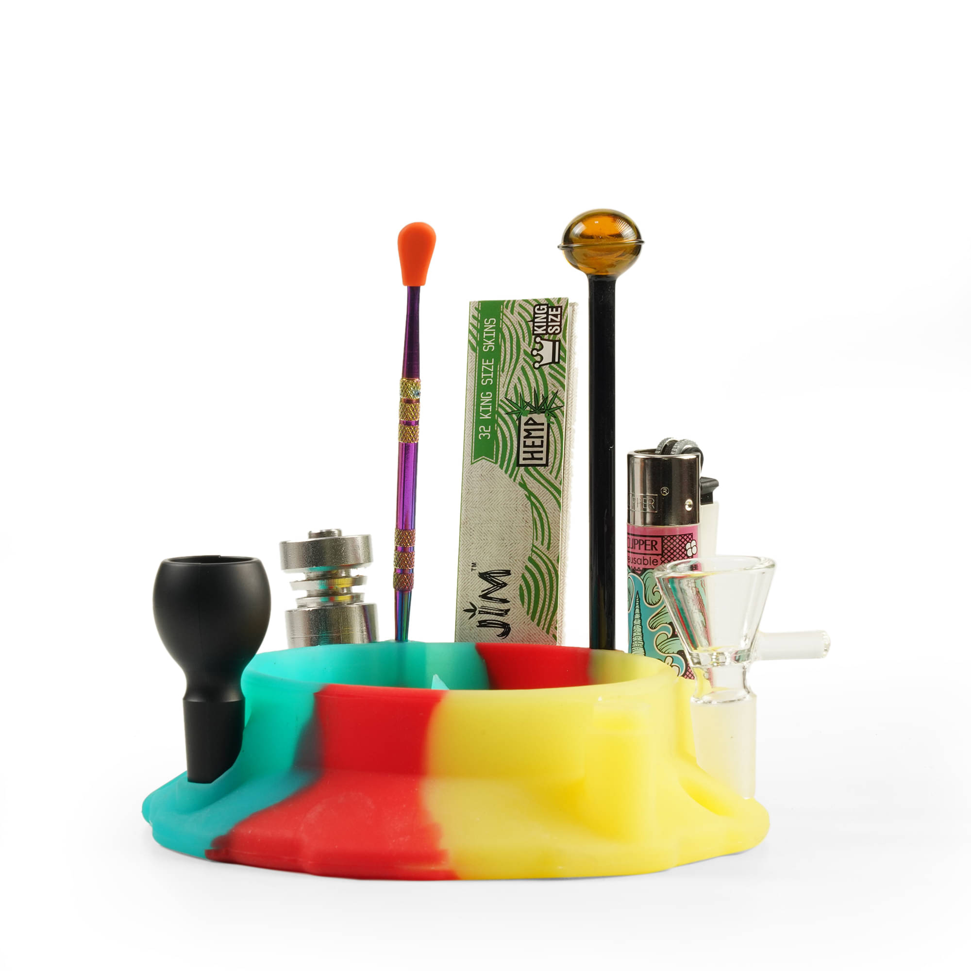 STRONG BONG Multi-Purpose Silicone Ashtray |Multiple Compartments to Hold Smoking Accessories - Multi STRONG BONG Multi-Purpose Silicone Ashtray |Multiple Compartments to Hold Smoking Accessories - Multi