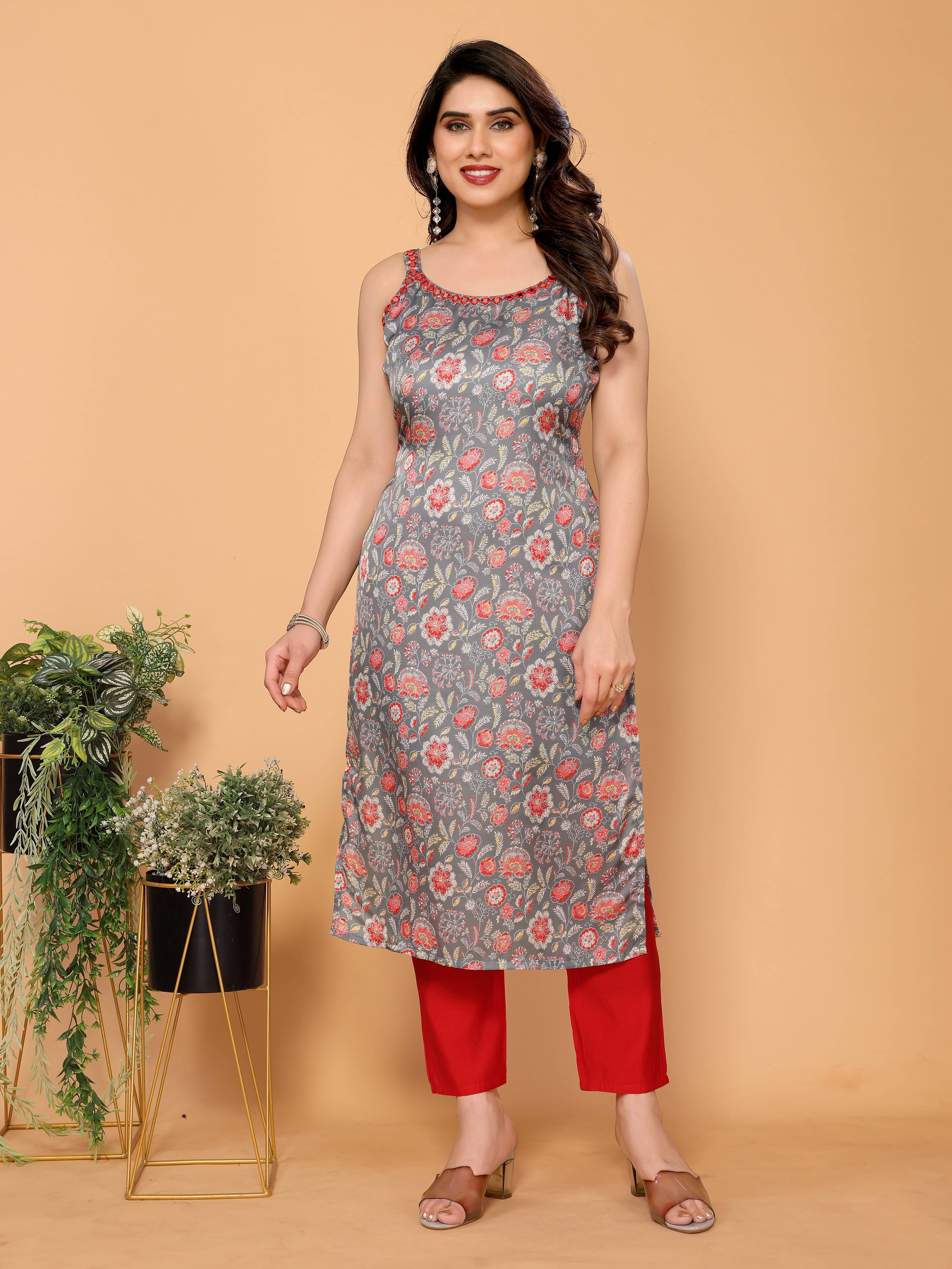     			Style Samsara Silk Printed Kurti With Pants Women's Stitched Salwar Suit - Multicoloured ( Pack of 1 )